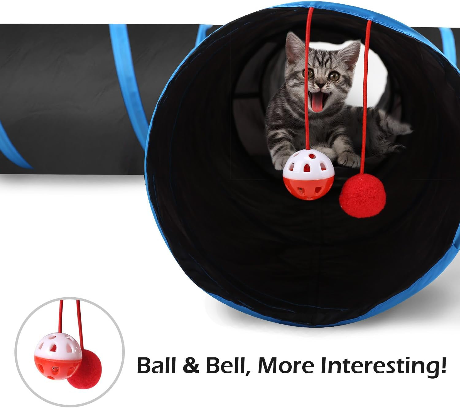 INTERACTIVE 4-WAY CAT TUNNEL & PLAY TENT