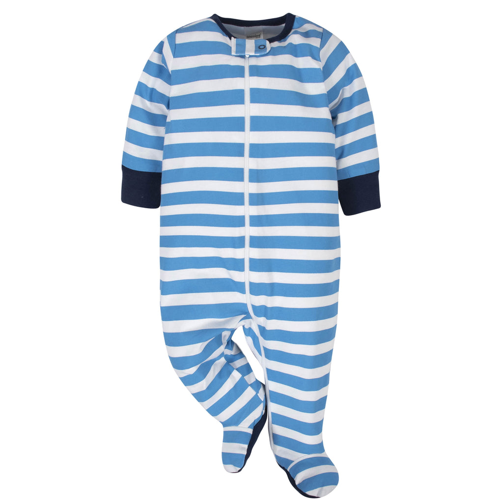 Brand Baby Boy Sleep 'N Plays Footed Pajamas, 4-Pack, Newborn - 6/9M