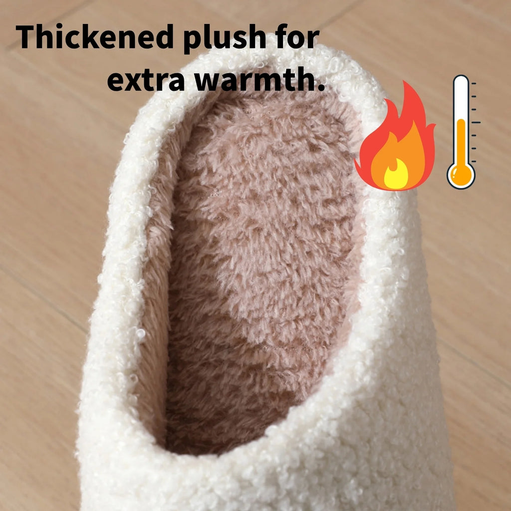 Adorable Ghost Print Plush Halloween Slippers - Cozy Slip-On House Shoes for Men and Women