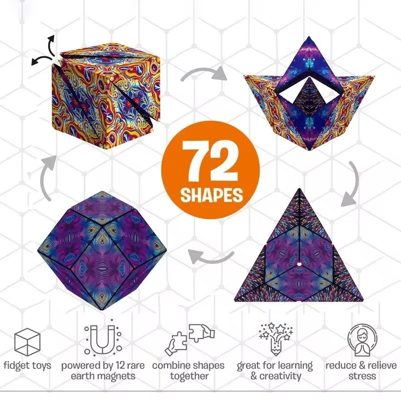 Shasibo Cube: Transformative Magnetic 3D Puzzle and Stress Relief Fidget Toy for Kids