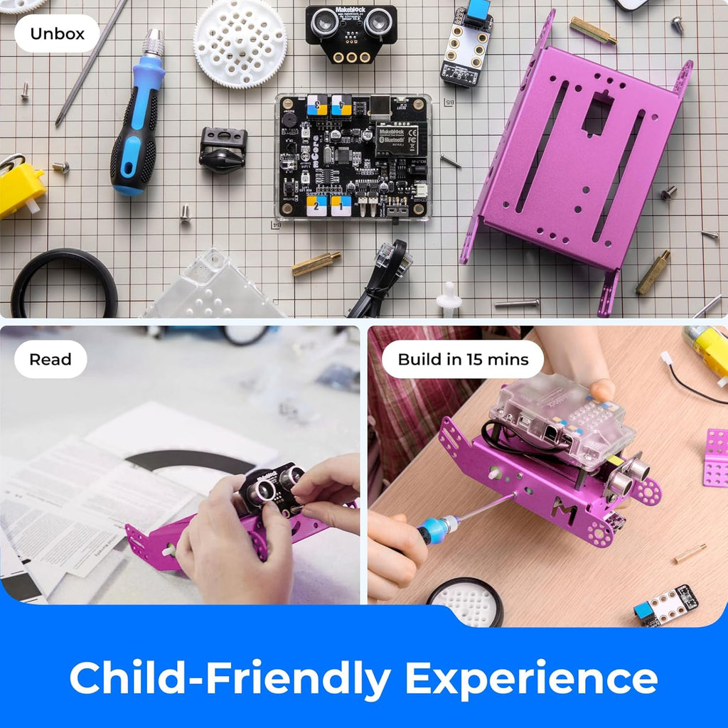 Mbot Robot Kit - Fun STEM Learning for Kids Ages 8-12! Code with Scratch & Arduino - Perfect Gift for Boys & Girls - Pink Edition