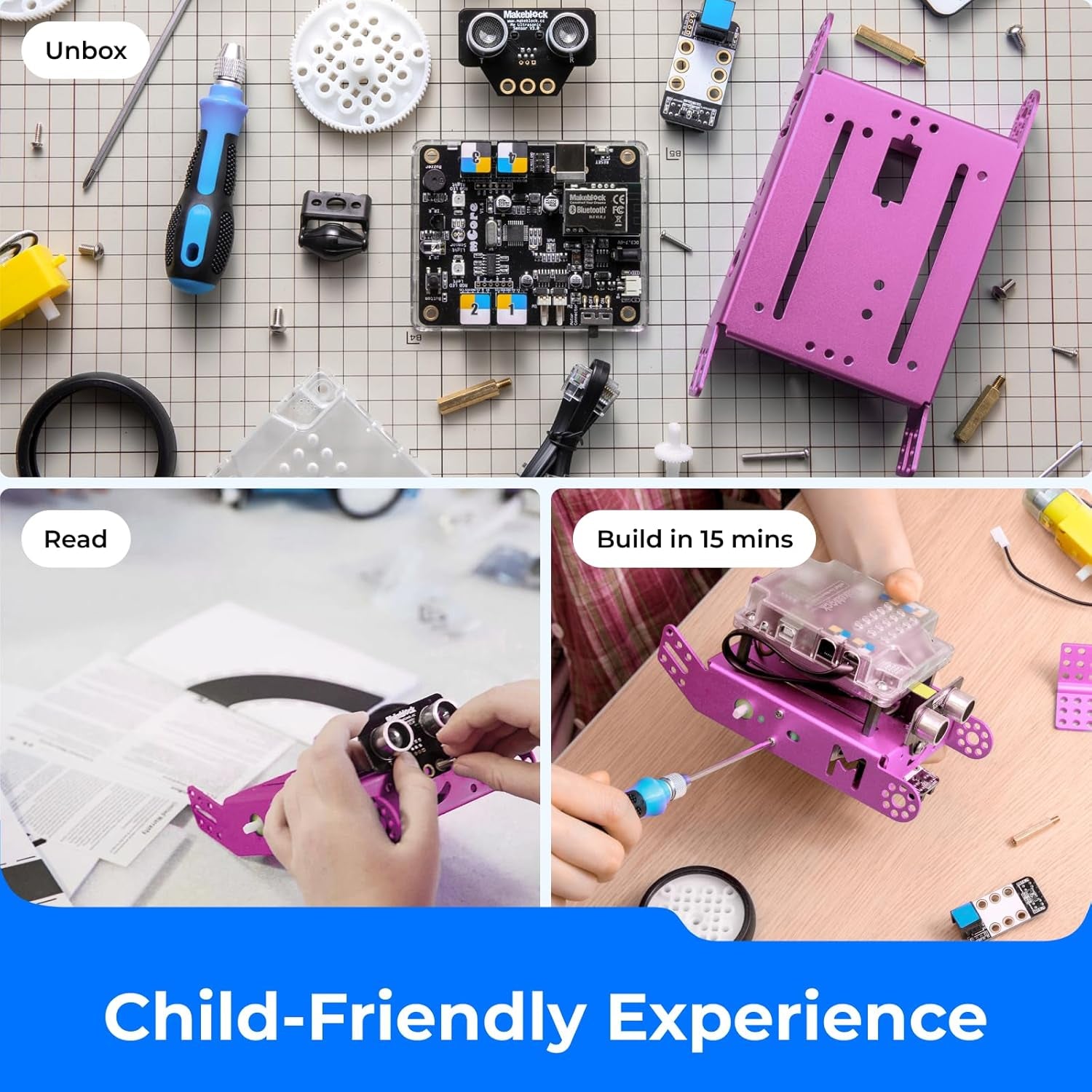 Mbot Robot Kit - Fun STEM Learning for Kids Ages 8-12! Code with Scratch & Arduino - Perfect Gift for Boys & Girls - Pink Edition