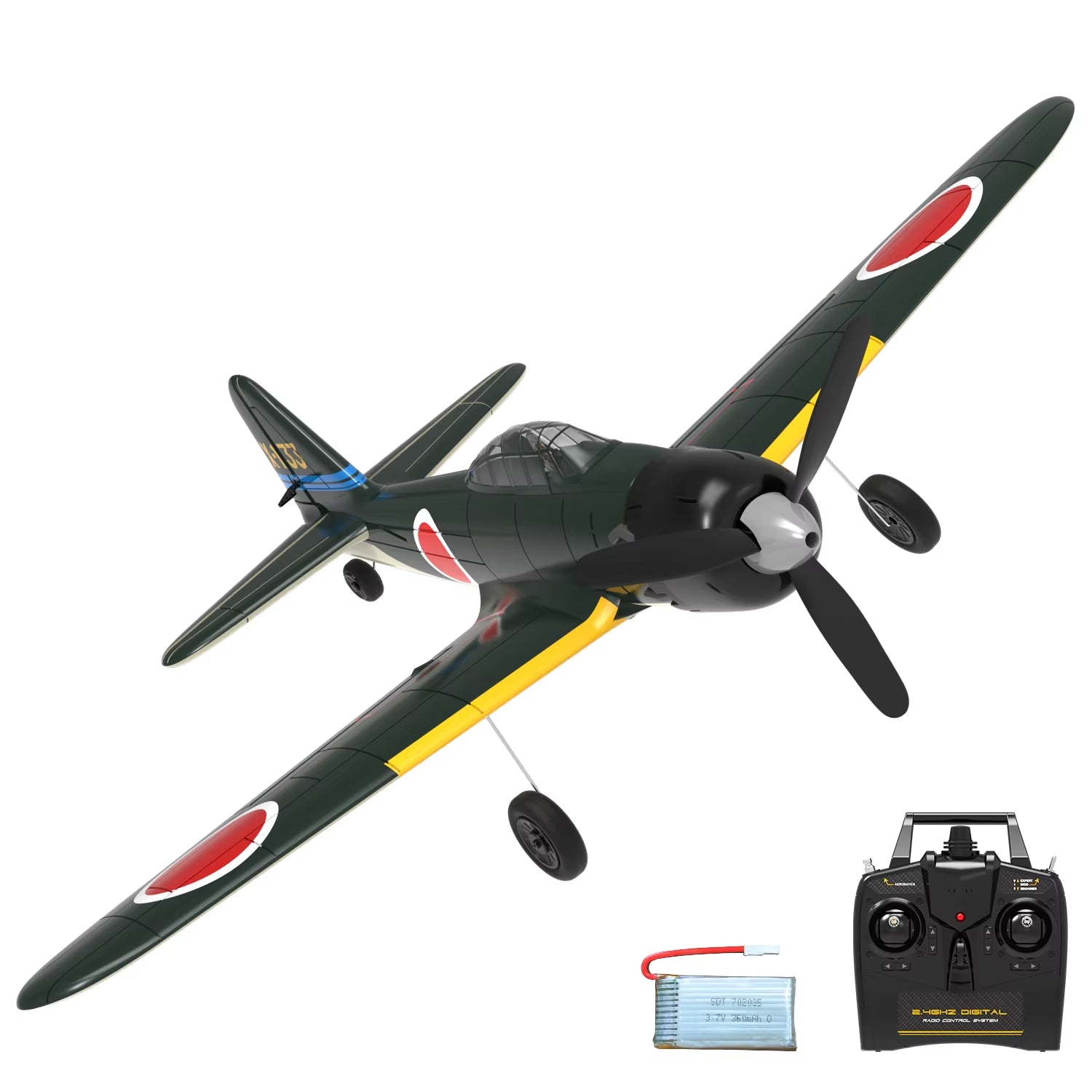 Volantex New Spitfire RC Plane EPP 400Mm Wingspan RC Fighter One Key Aerobatic 2.4G 4CH RTF Warbird Plane