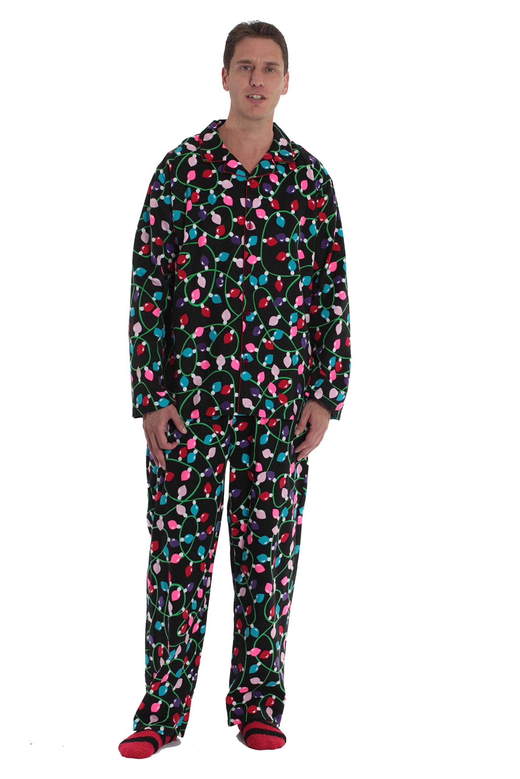 Family Flannel Kids Pajama Set Coordinated, Cozy Sleepwear for All (Christmas Lights - Infant, 2T)