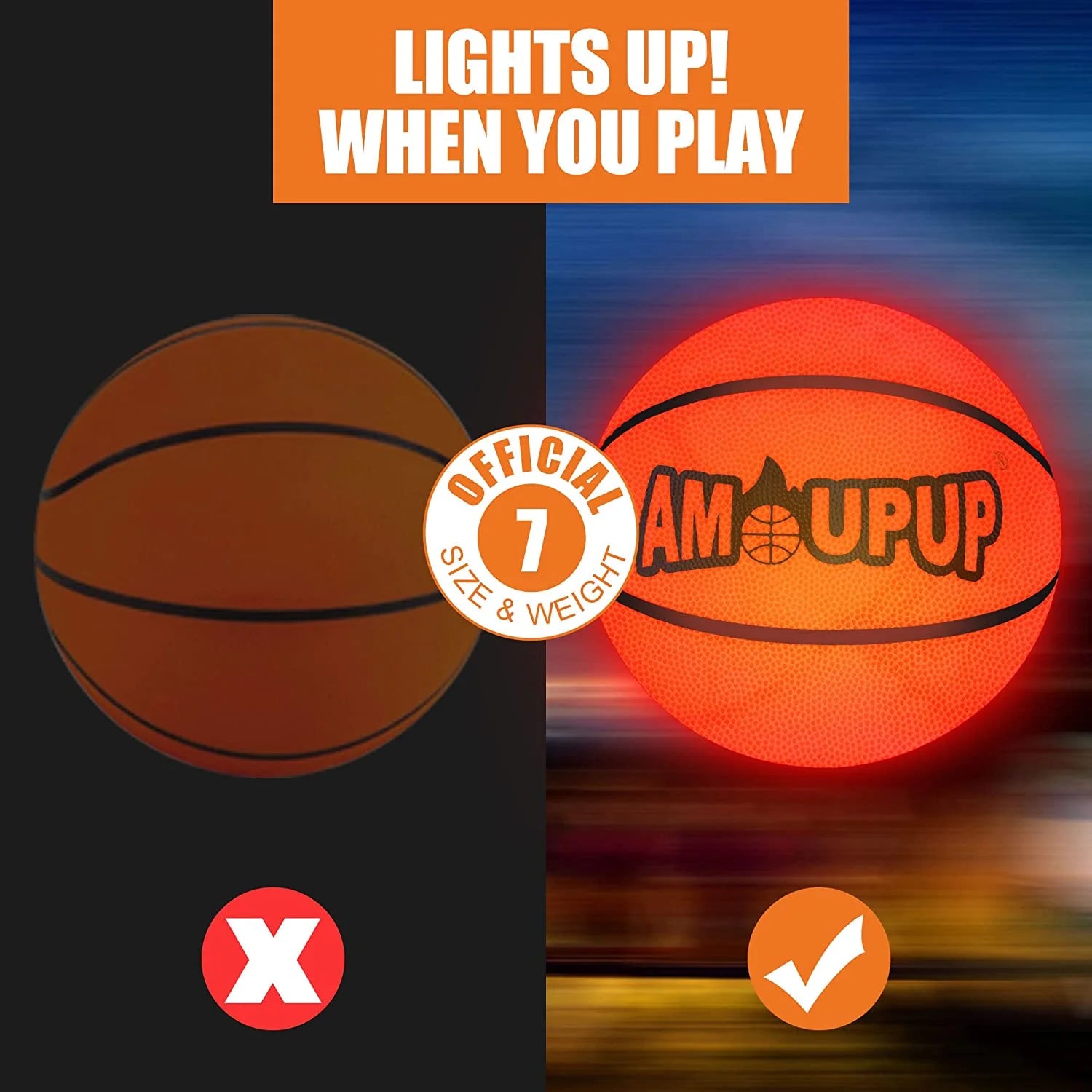 Illuminate Your Game:  Glow in the Dark LED Basketball - Perfect Gift for Teens and Kids!