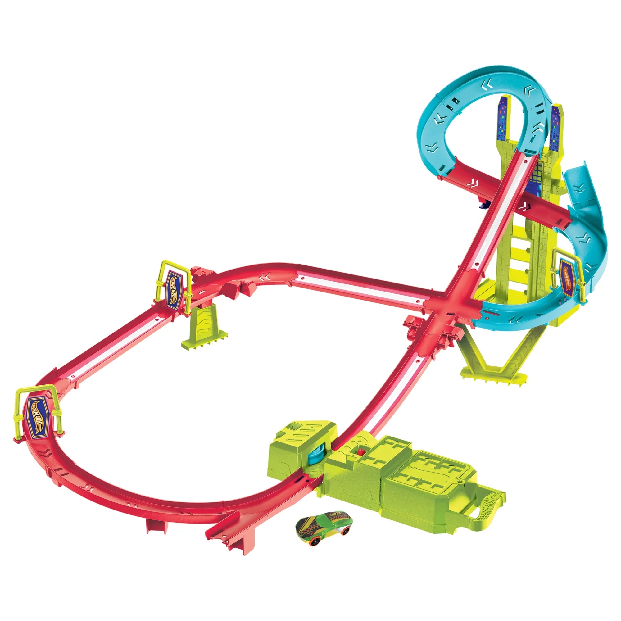 Neon Speeders Skyscraper  Track Set with Exclusive Car - Ultimate Racing Fun!
