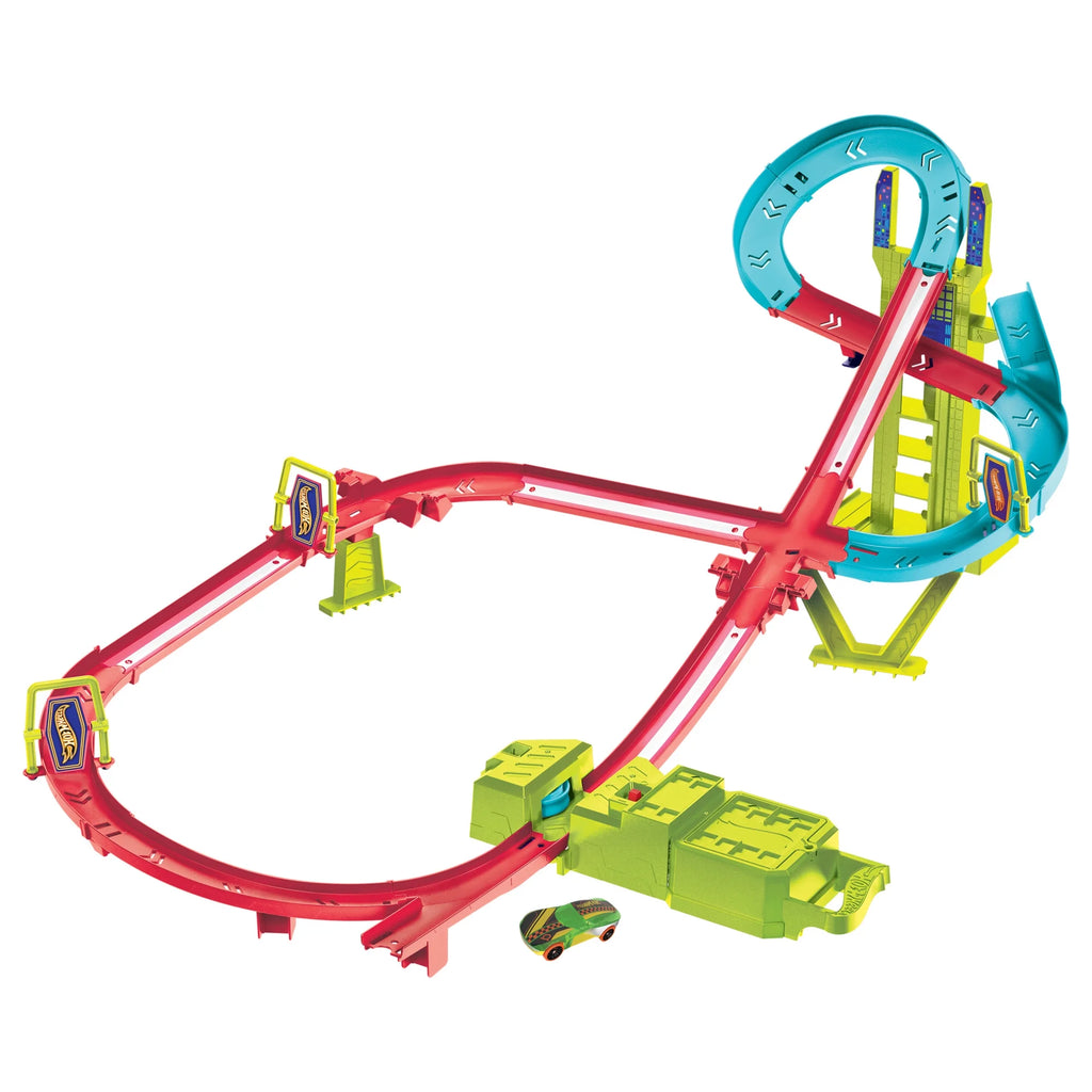 Neon Speeders Skyscraper  Track Set with Exclusive Car - Ultimate Racing Fun!