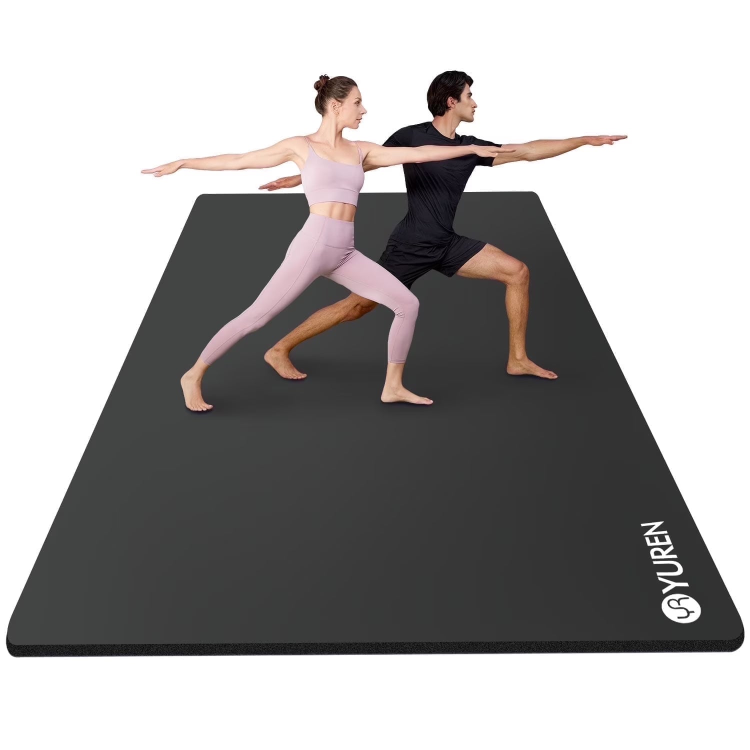 Extra Thick 10mm Large Yoga Mat - 78" x 51" for Home Gym Workouts - Premium Black Exercise Mat
