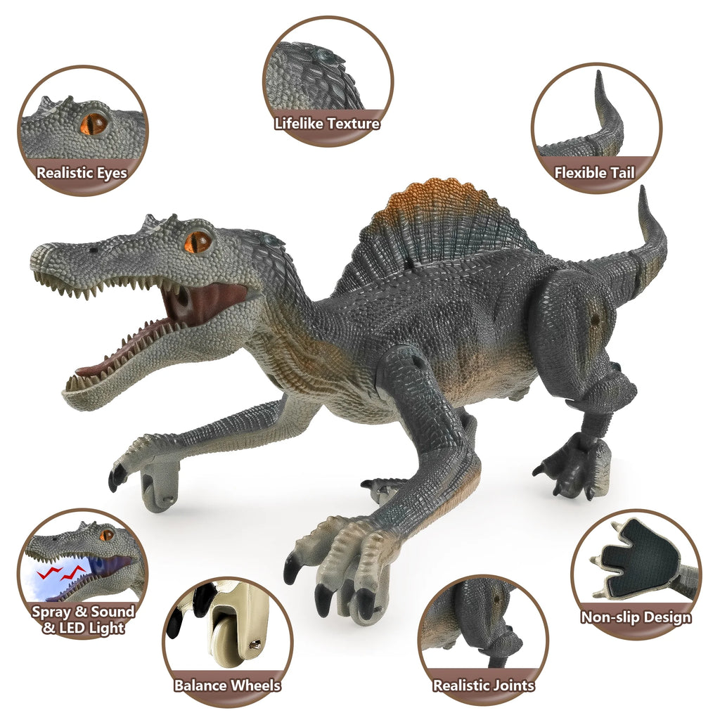 Remote Control Roaring Dinosaur Toy - Interactive Walking & Spraying RC Robot for Kids Ages 3-8 - Perfect Birthday & Christmas Gift