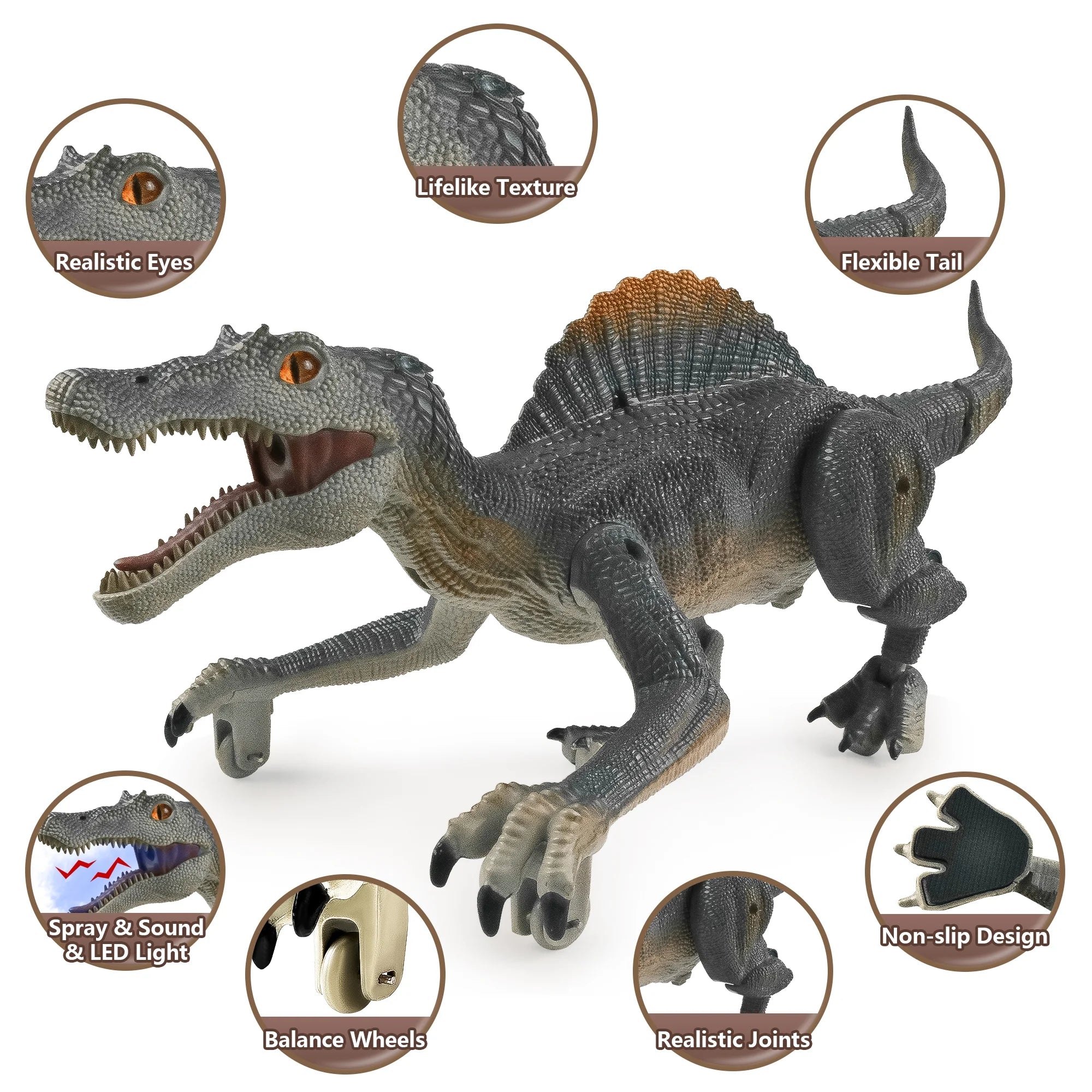 Remote Control Roaring Dinosaur Toy - Interactive Walking & Spraying RC Robot for Kids Ages 3-8 - Perfect Birthday & Christmas Gift