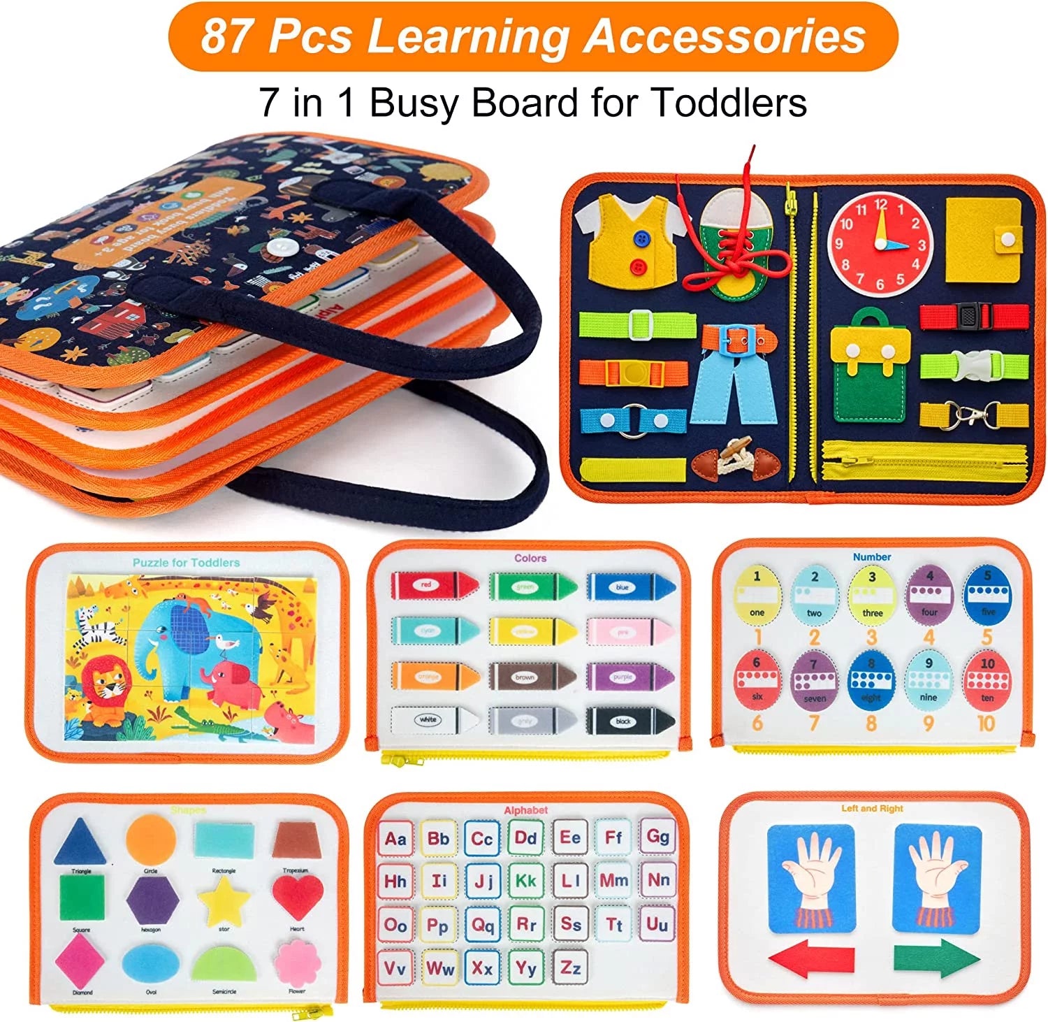 Busy Board Educational Toy for Toddlers 2-4 Year Old, Montessori Preschool Learning Educational Toys for 2-4 Boys Girls