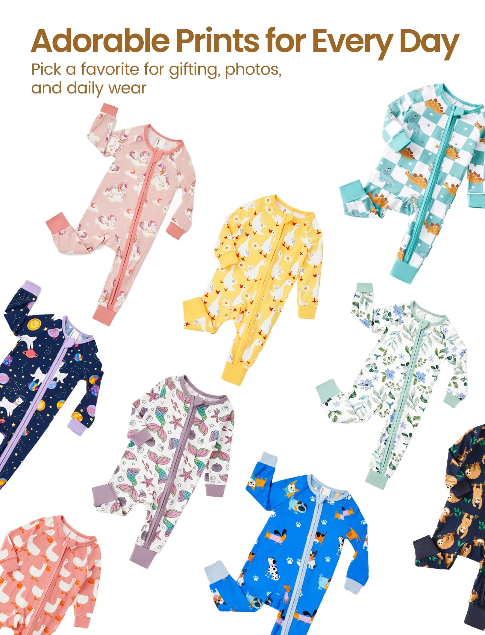 Baby Clothes Viscose from Bamboo Baby Pajamas Snug Fit Footless Zip Bodysuits Baby Sleep N Play Pajamas for Newborn Girl 2Pack,3-6 Months