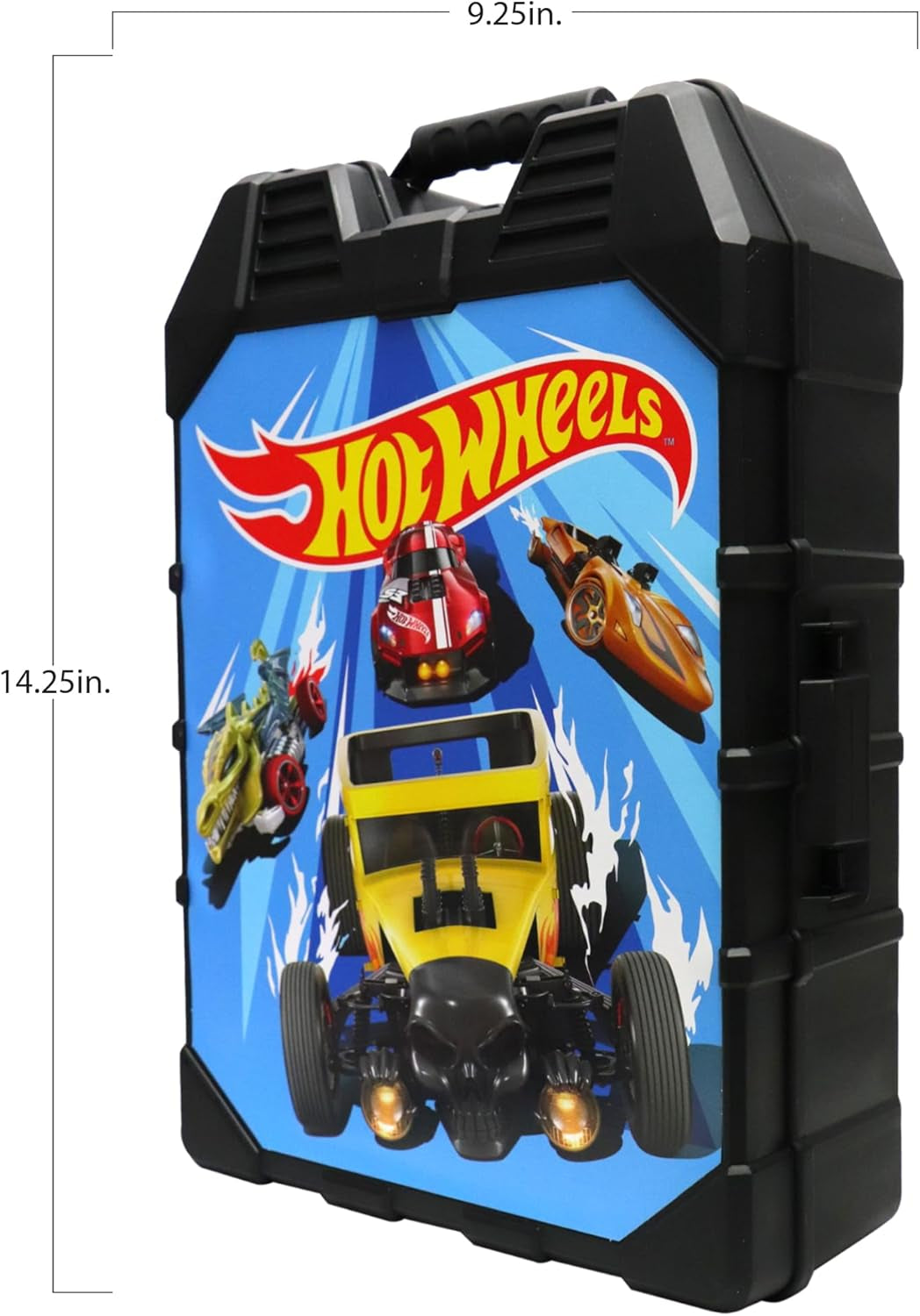 Hot Wheels 48-Car Storage Case - Sturdy Plastic Organizer with Handle for 1:64 Scale Die-Cast Toy Cars, Ideal for Travel and Display