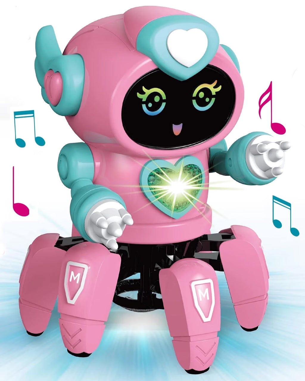 Interactive Dancing Robot Toy for Kids – Musical, Flashing Lights, Perfect Gift for Boys & Girls Ages 3-8 – Pink