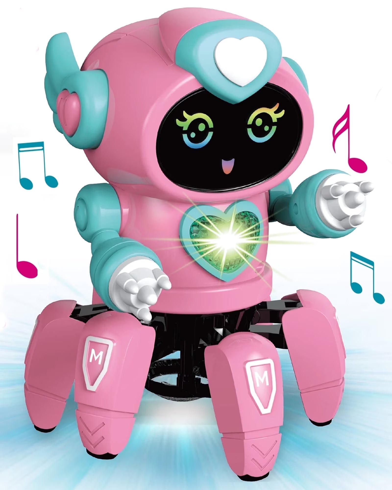 Interactive Dancing Robot Toy for Kids – Musical, Flashing Lights, Perfect Gift for Boys & Girls Ages 3-8 – Pink