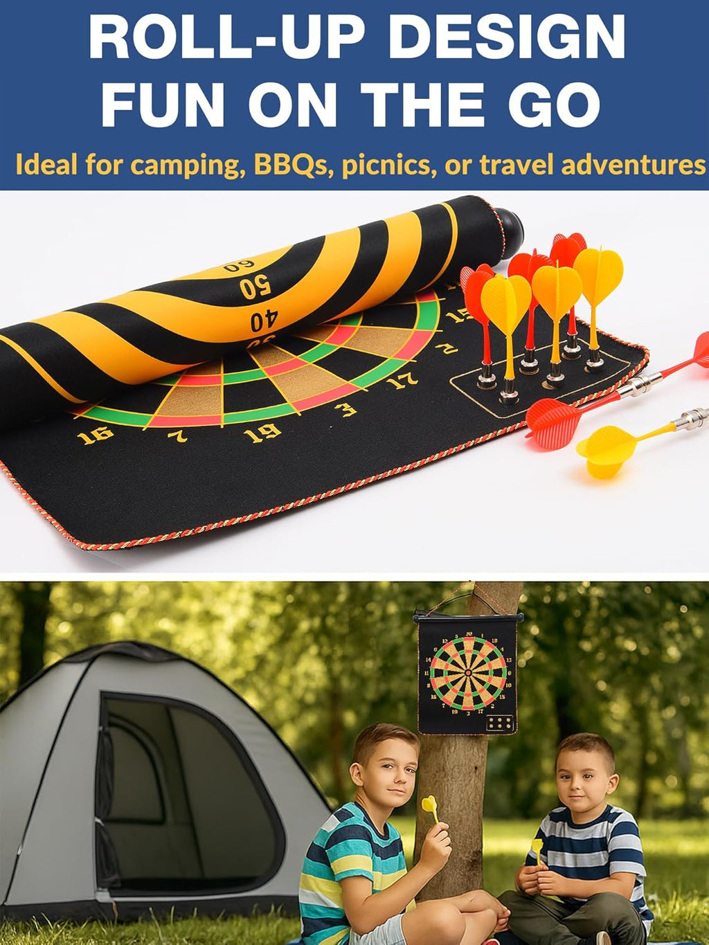 Double-Sided Magnetic Dart Board - Portable Fun for Kids, Teens & Adults - Perfect for Family Parties, Camping & Birthday Gifts!