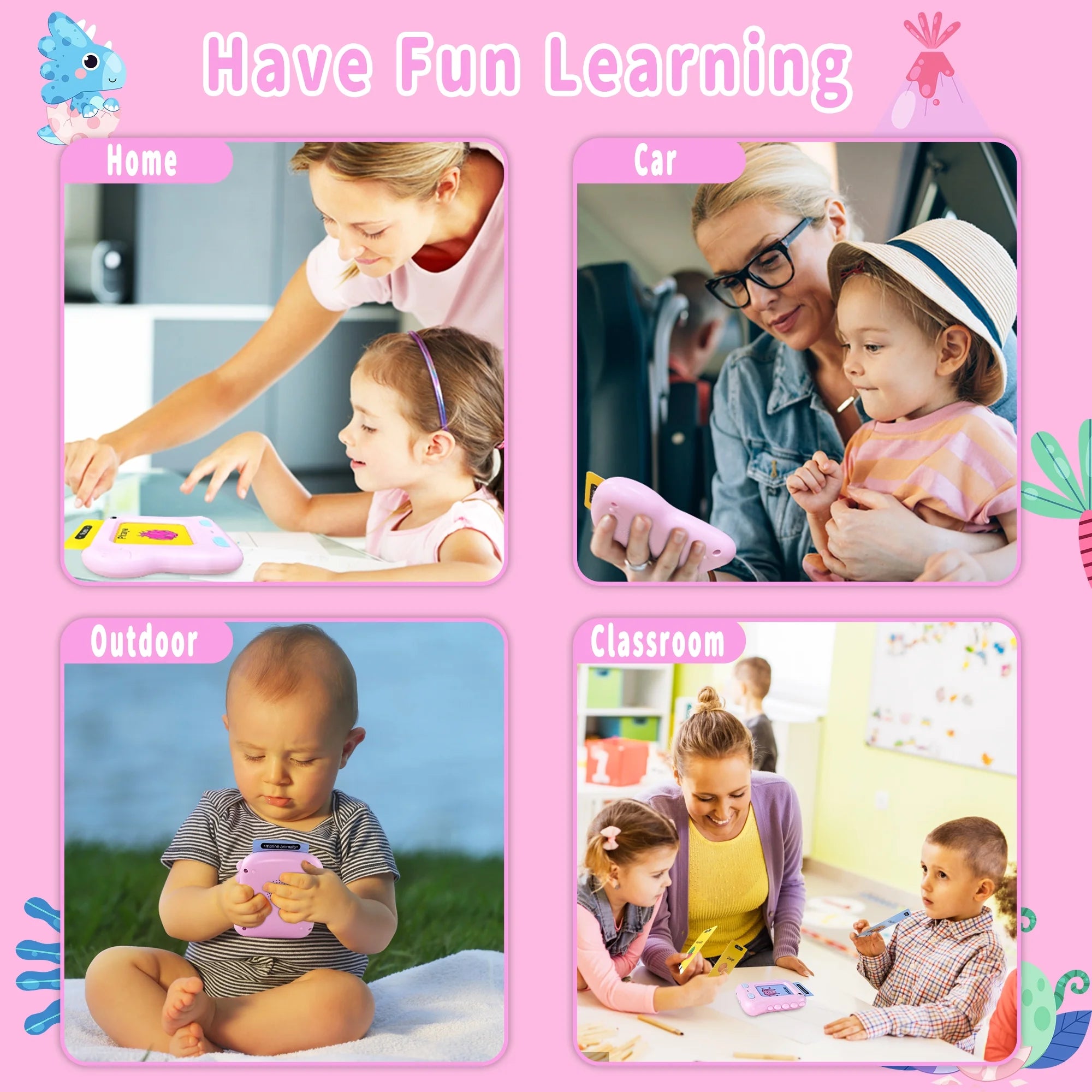 Interactive Talking Flash Cards - Fun Educational Learning Toy for Kids Aged 1-6, Perfect for Preschool and Montessori Learning!