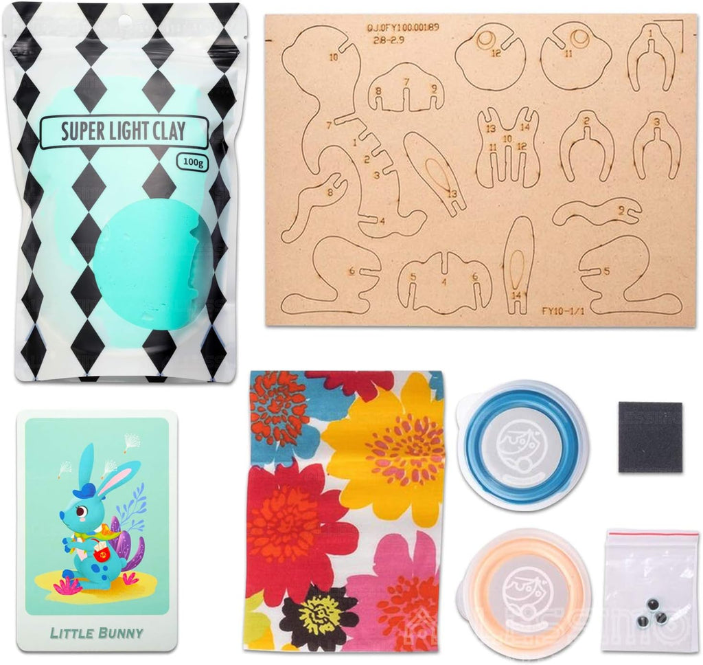 Wunderclay 3D Air-Dry Clay Puzzle Rabbit Kit for Children Ages 5 and Up - Jigsaw Assembly Activity