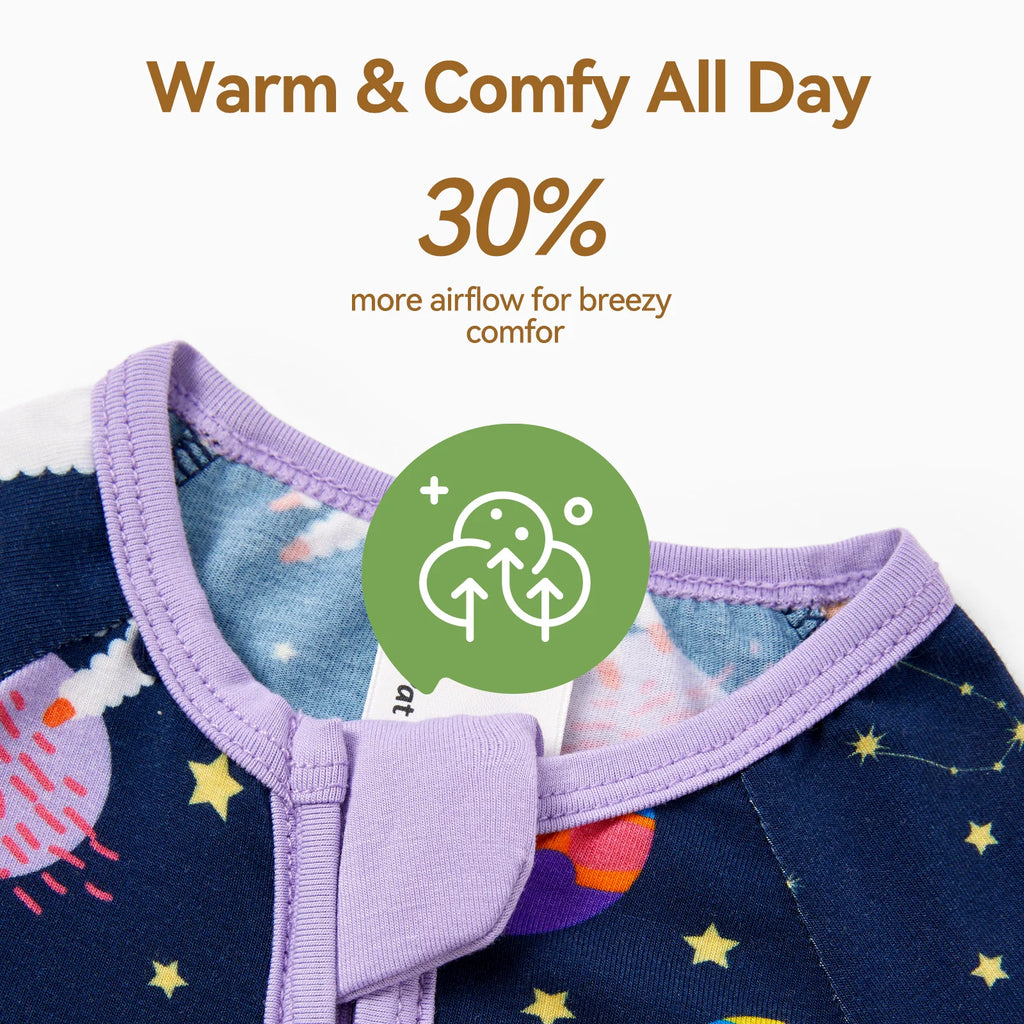 Baby Clothes Viscose from Bamboo Baby Pajamas Snug Fit Footless Zip Bodysuits Baby Sleep N Play Pajamas for Newborn Girl 2Pack,3-6 Months