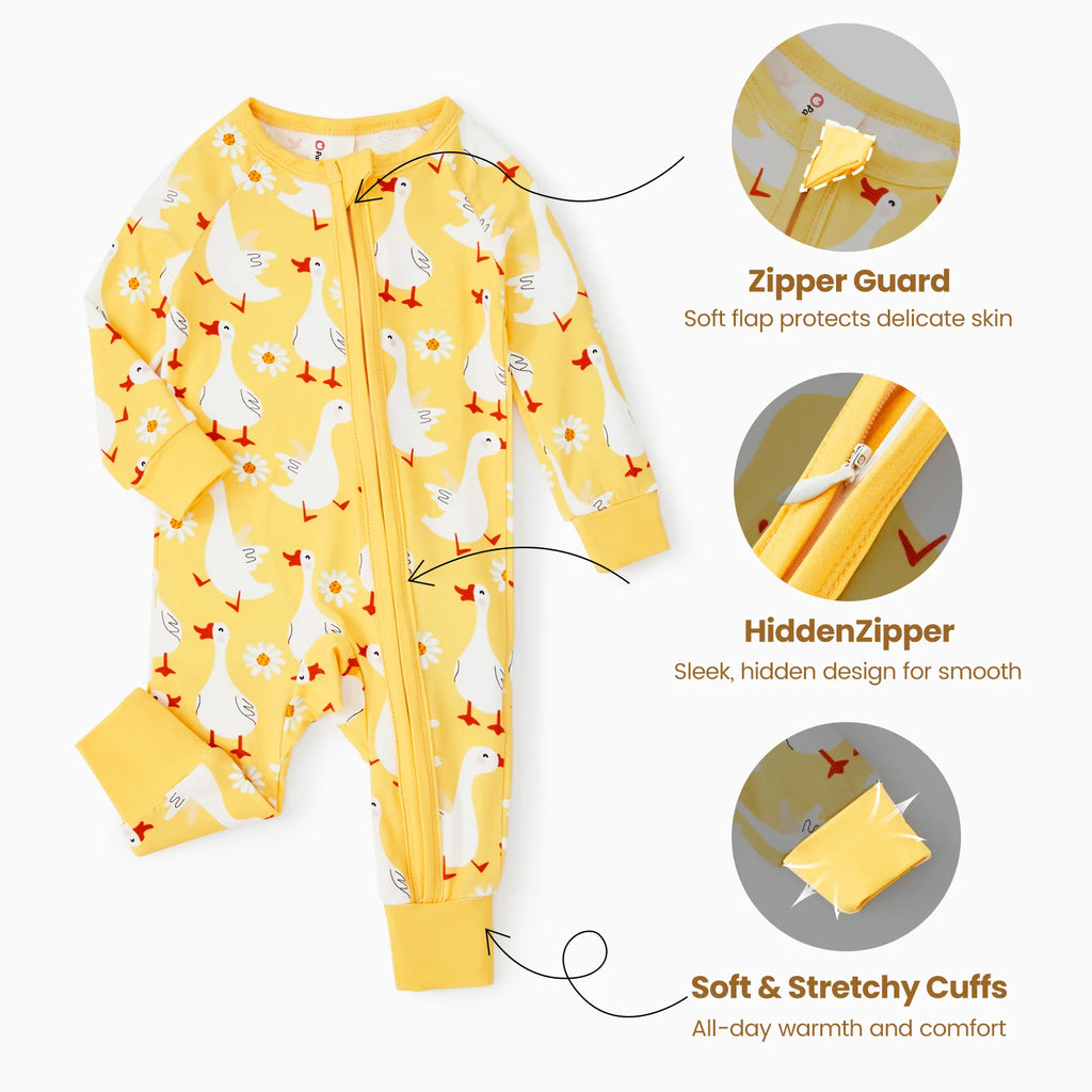 Baby Girl Clothes Unisex Viscose from Bamboo Footless Zip Sleepwear Long Sleeve Snug Fit Baby Pajamas for Newborn Infant Boys Girls Baby Gifts Sleeper 2Pack,0-3 Months