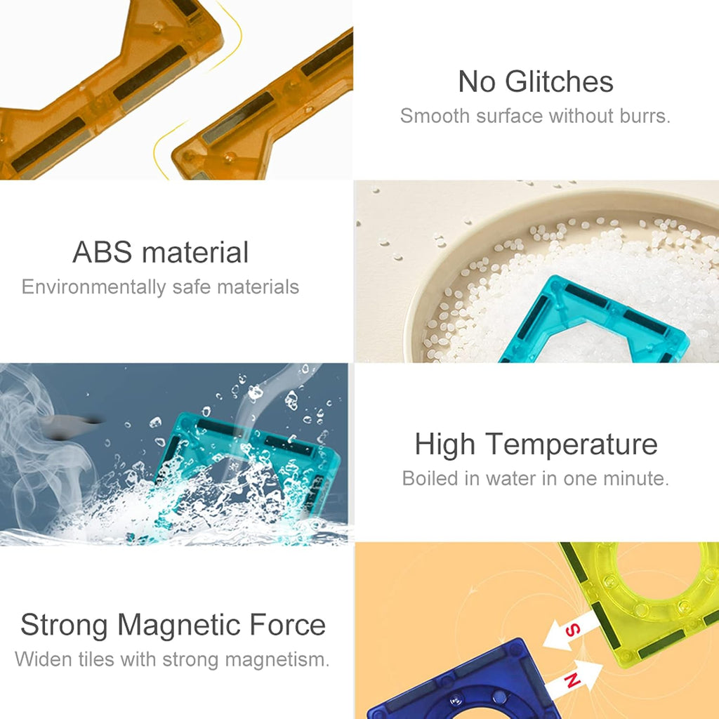 Magnetic Marble Run Building Set for Children Ages 4-8, 76-Piece Educational STEM Toy with Rolling Ball, Ideal Gift for Boys and Girls