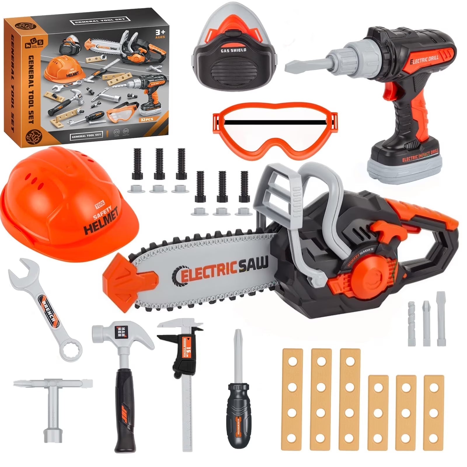 Ultimate 32PCS Kids Tool Set - Fun Pretend Play with Electronic Drill & Construction Kits - Perfect Christmas Gift for Ages 3-8!