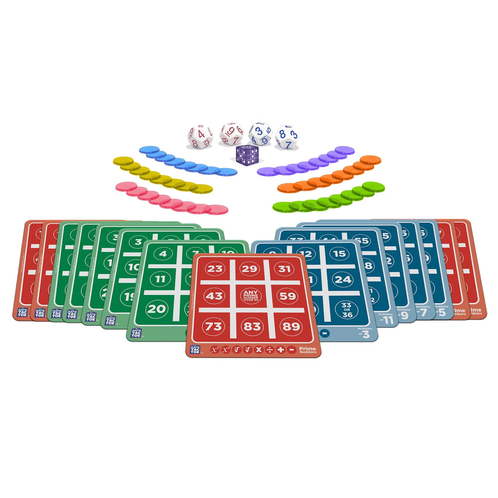 Playsmart Dice Math-Tac-Toe: Fun Mental Math Game for Ages 8+, Perfect for 2-6 Players!