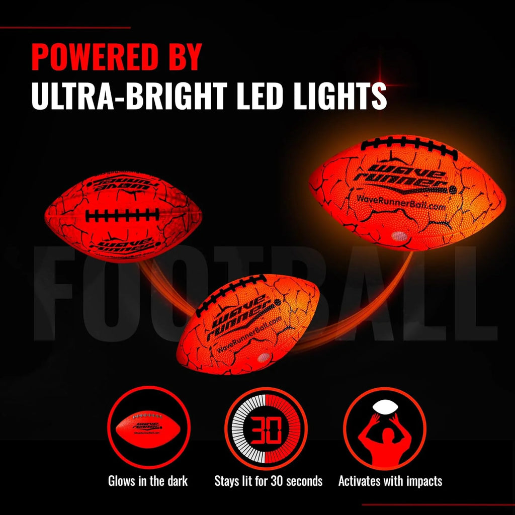 Glow in the Dark  Grip-It Football - Durable 10.35" Orange Fun!