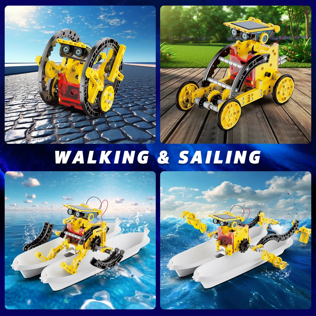 12-in-1 Solar Robot Kit for Children, STEM Educational Science Experiment Toy for Ages 8-12, Ideal Gift for Boys