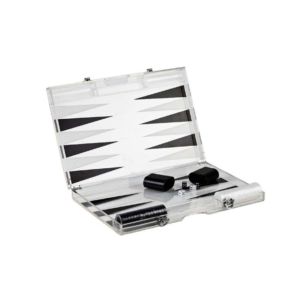 PREMIUM 14-INCH LUCITE BACKGAMMON SET - ELEGANT DESIGN FOR TIMELESS ENJOYMENT