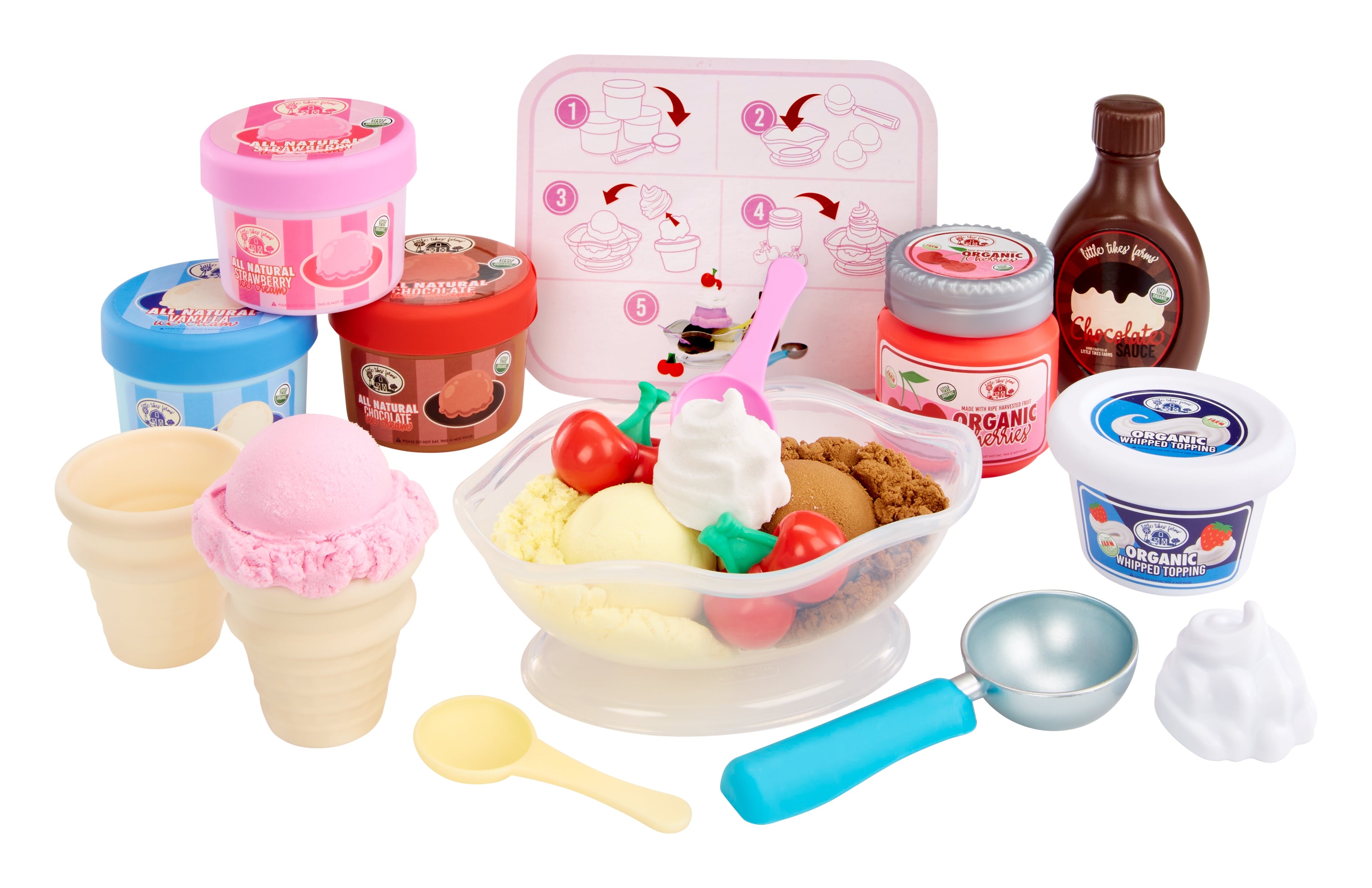 Creative Chefs Ice Cream Play Set with Make-It Mix Play Sand, 20 Accessories, Realistic Pretend Play Experience for Children Ages 3 and Up