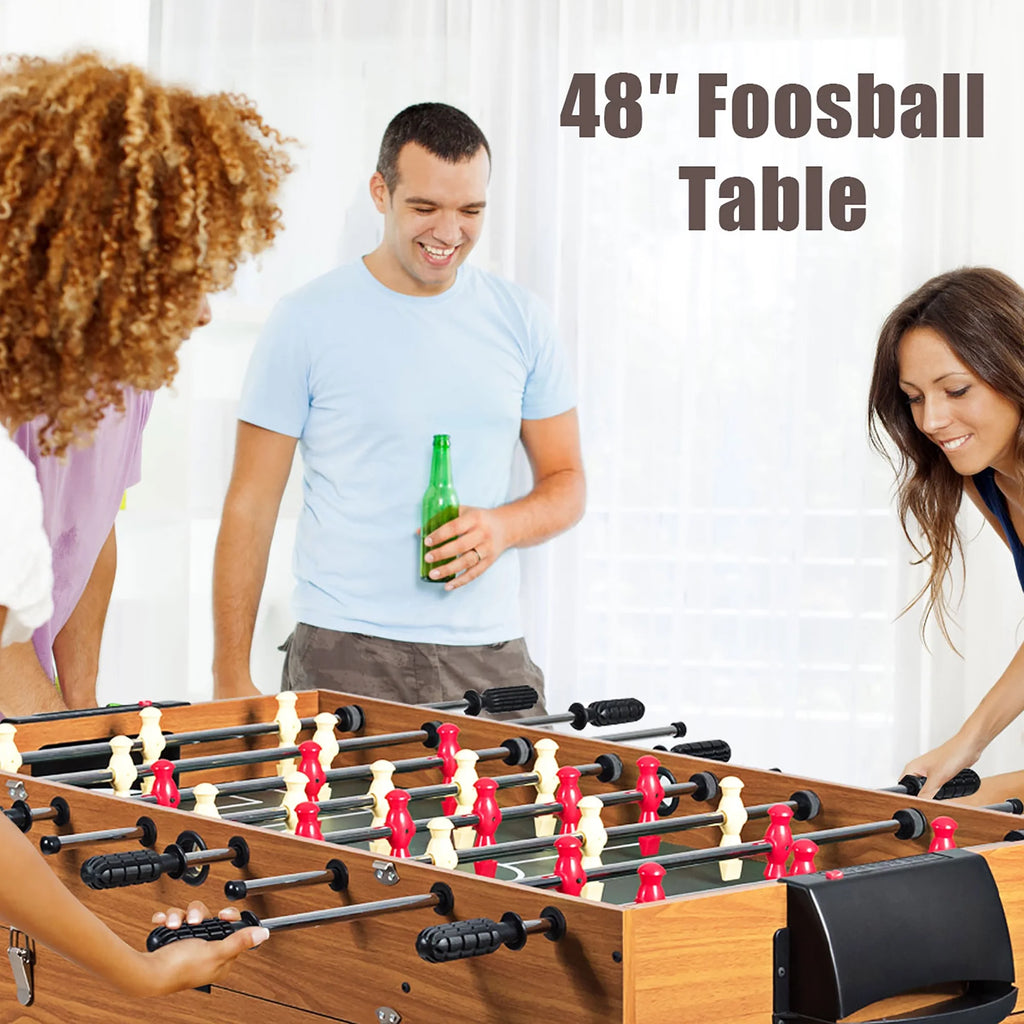 48'' 3-in-1 Multi-Game Table: Foosball, Billiards, and Air Hockey Fun for Kids!