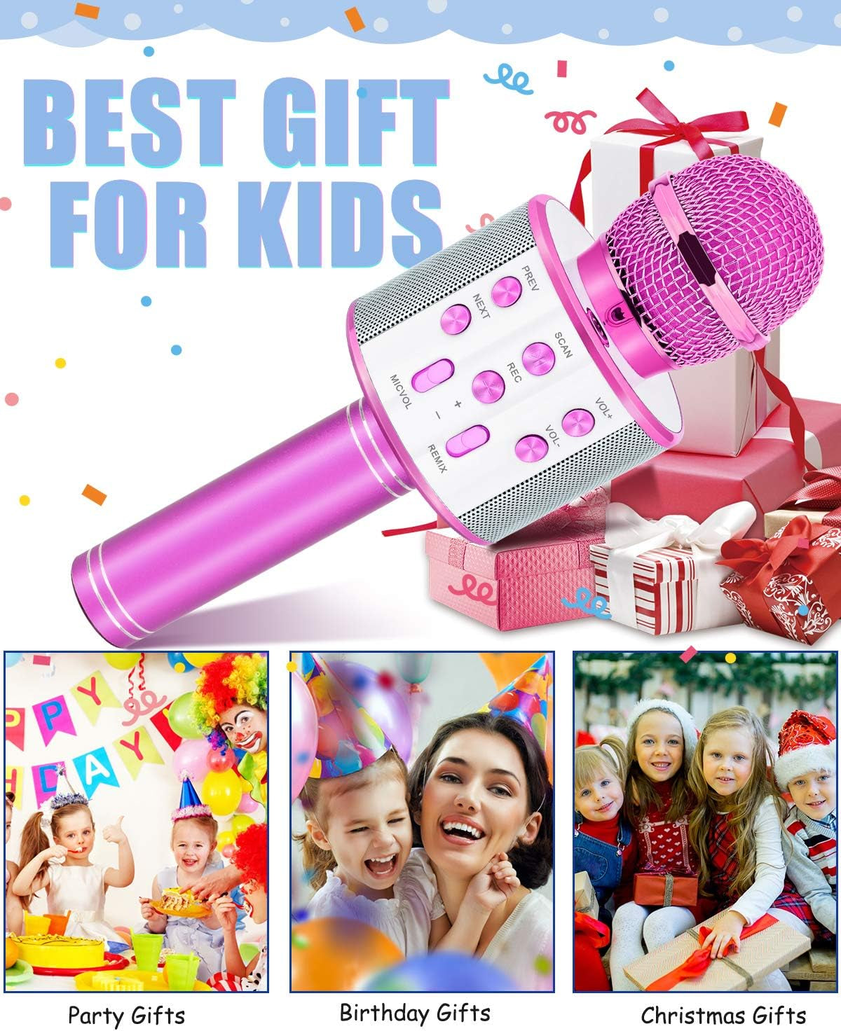 KARAOKE MICROPHONE: AGES 4-12, BOYS AND GIRLS