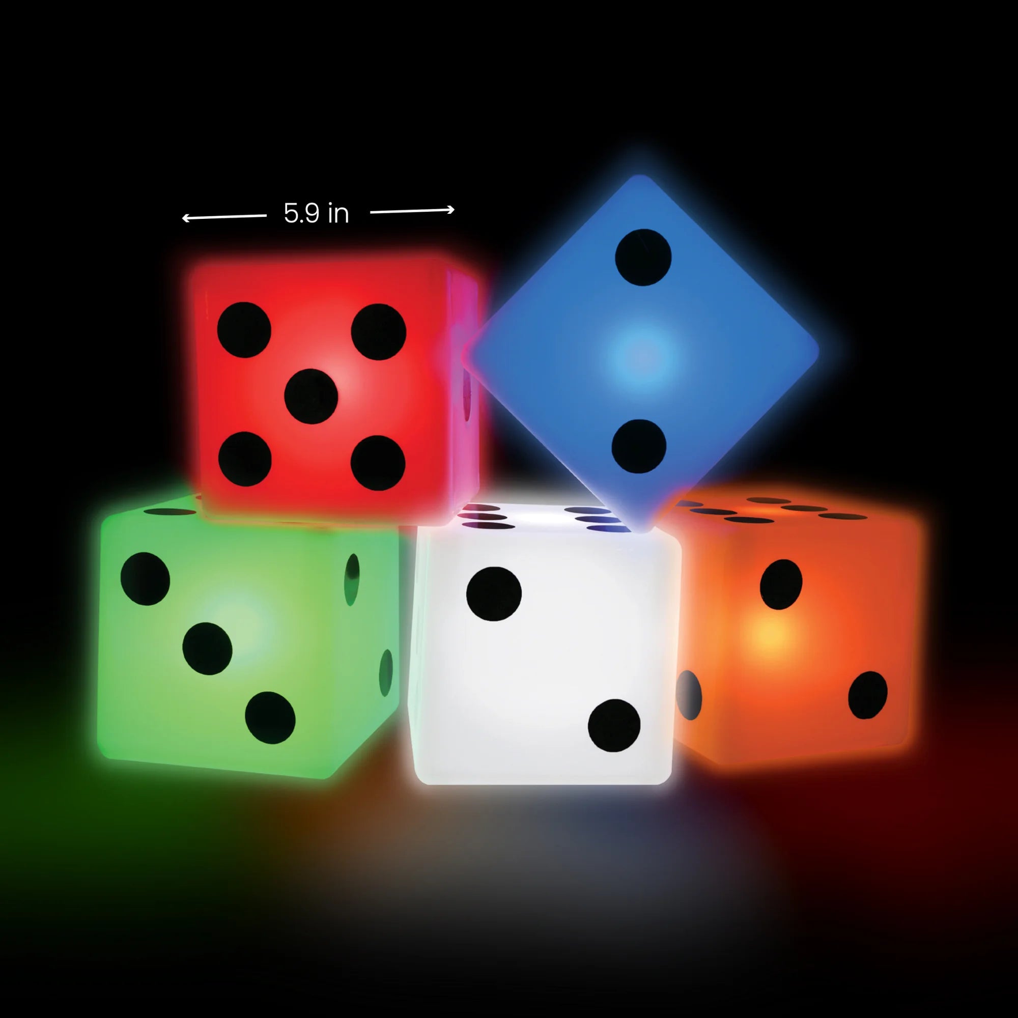 LED Jumbo Dice, Light-Up Game, for All Ages, by