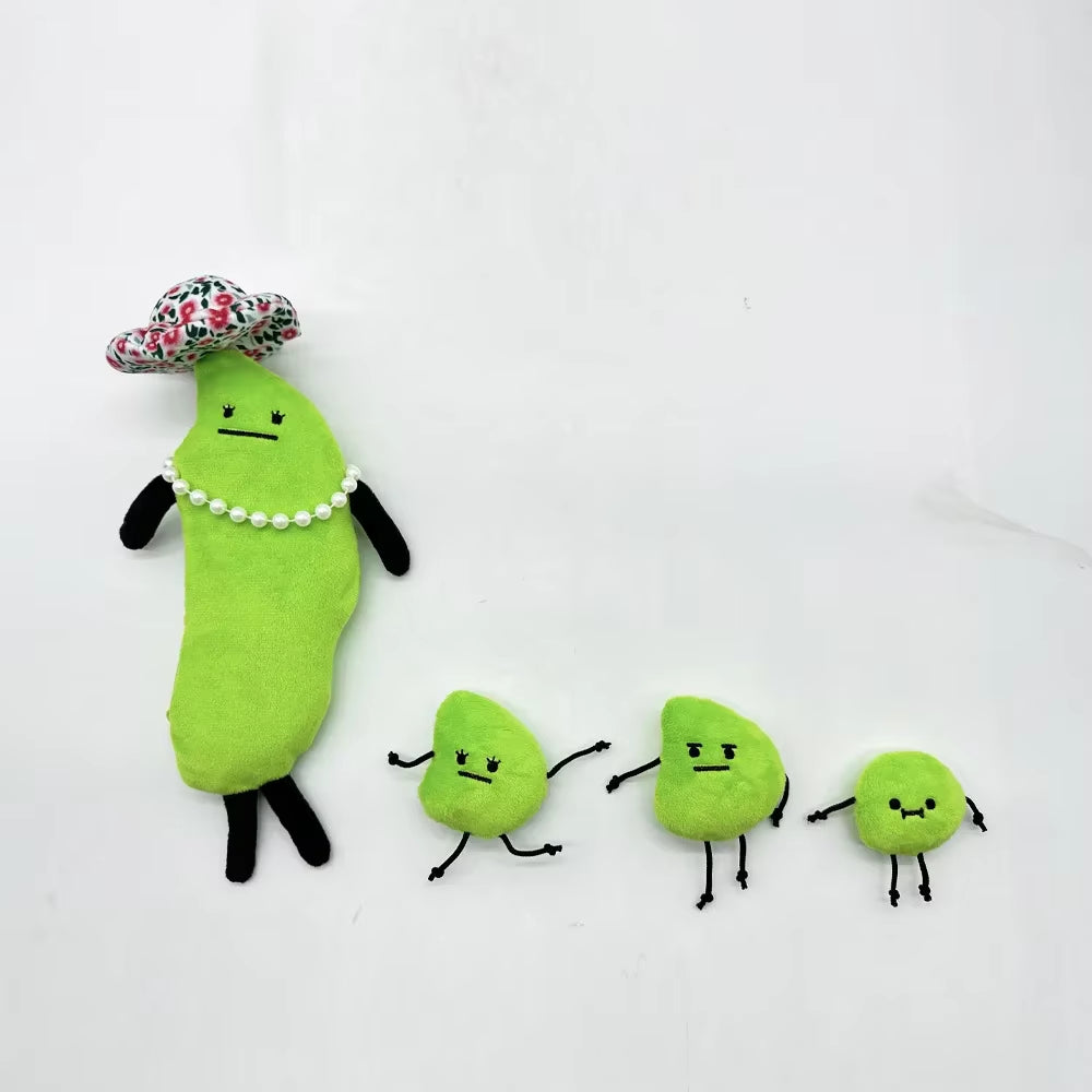 31Cm New Secret Staycation Plush Toy Edamame Family Doll Cute Cartoon Stuffed Soft Toy Birthday Christmas Gift for Children
