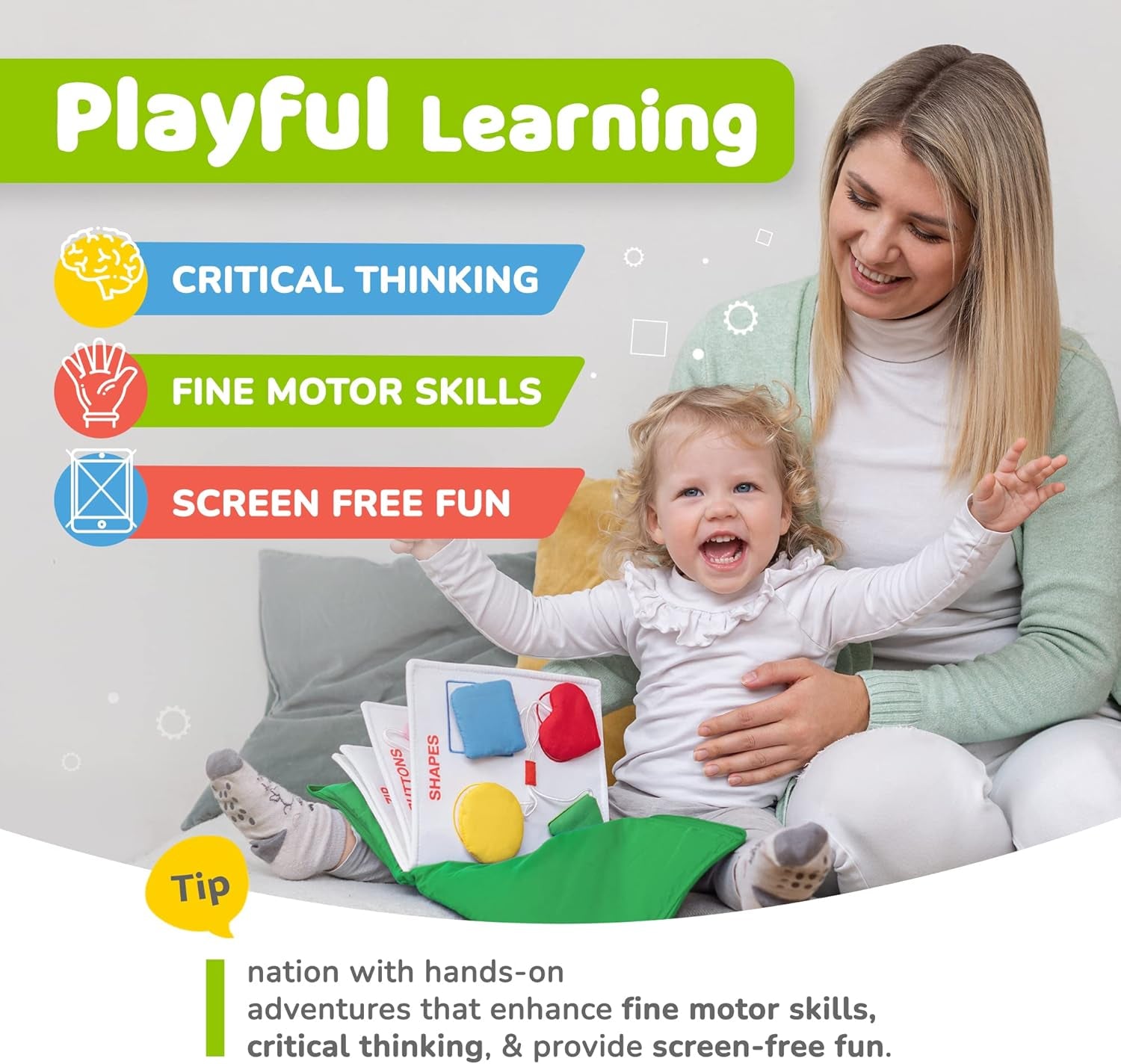 Montessori-Inspired Busy Book for Toddlers Aged 1-3 - Airplane-Themed Activities and Quiet Book for Early Learning, Ideal Gift for Boys and Girls