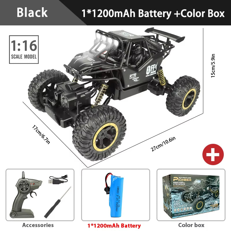 1:16 / 1:24 4WD RC Car with Led Lights Radio Remote Control Cars Buggy Off-Road Control Trucks for Children Toys