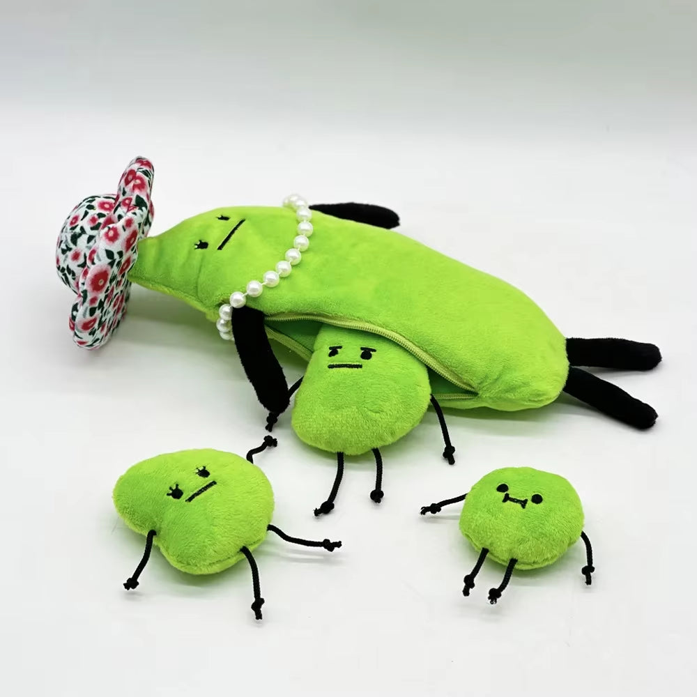 31Cm New Secret Staycation Plush Toy Edamame Family Doll Cute Cartoon Stuffed Soft Toy Birthday Christmas Gift for Children