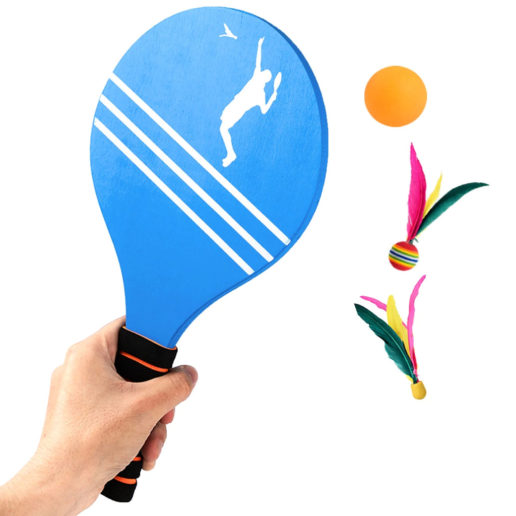 Badminton Set 4 Rackets, Paddle Ball Outdoor Games Activities Sports Toys, Perfect for Beach, Yard, Lawn, Camping, Great Gifts for Kids Teens Boys Adults and Family