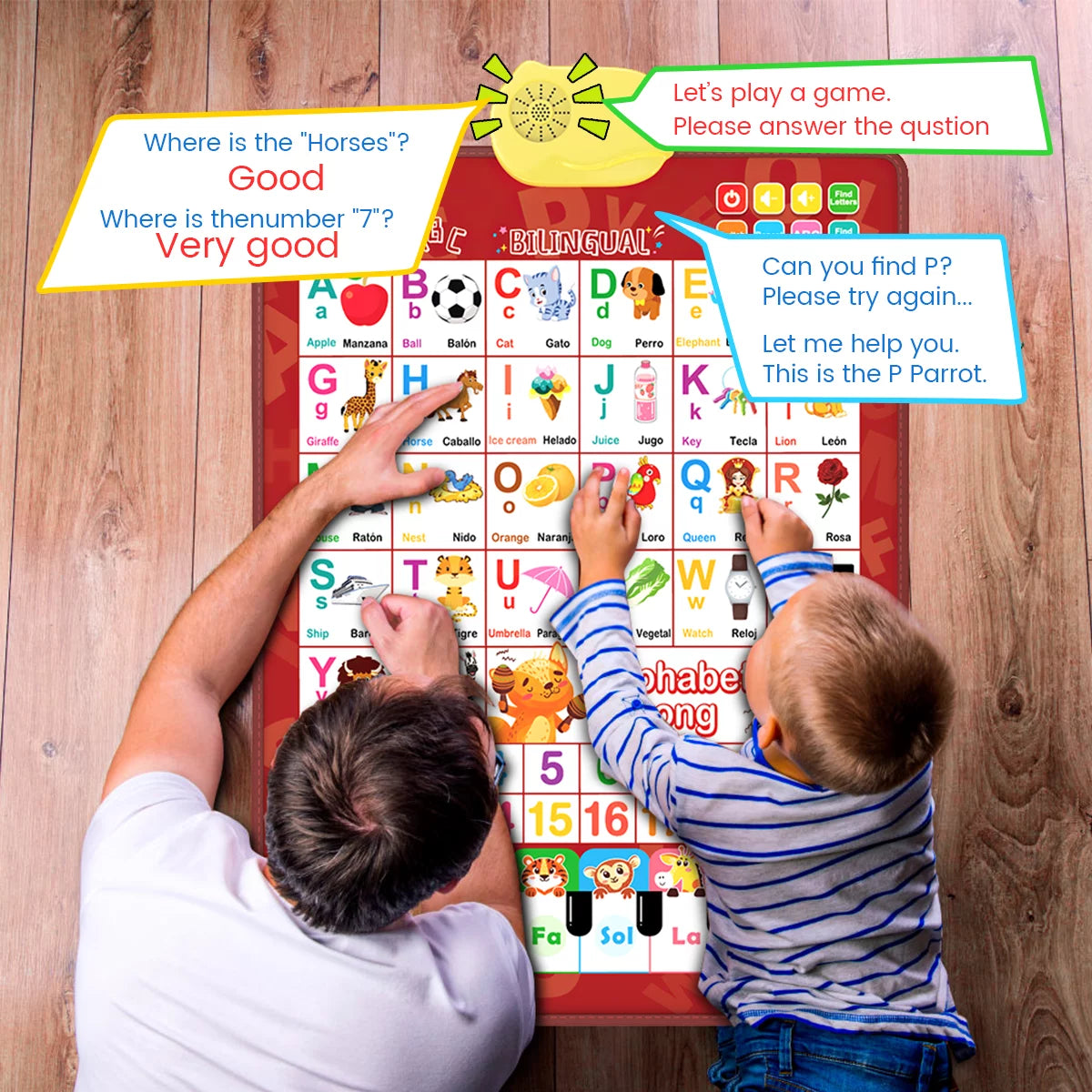 Electronic Alphabet Wall Chart: Learning Toy Ages 2-6: English & Spanish