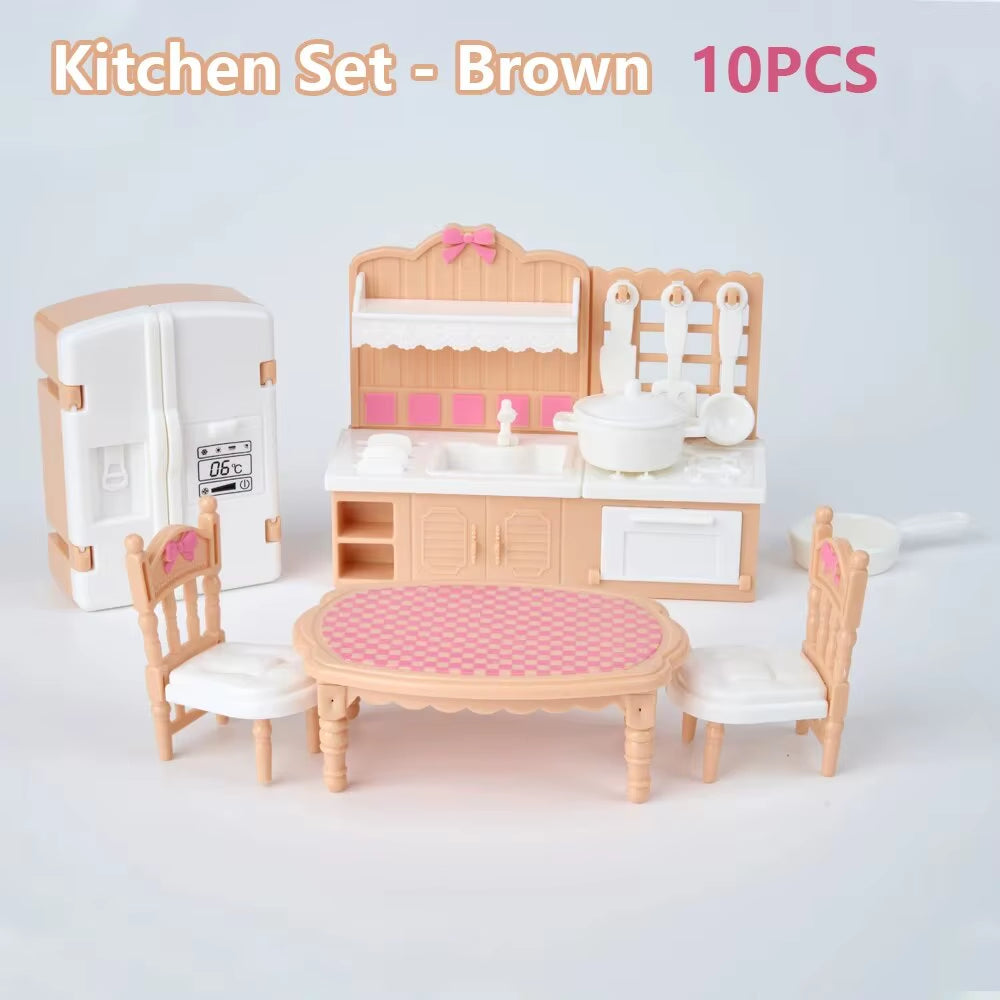 MINIATURE DOLLHOUSE KAWAII PINK 10 ITEM ACCESSORIES KIT