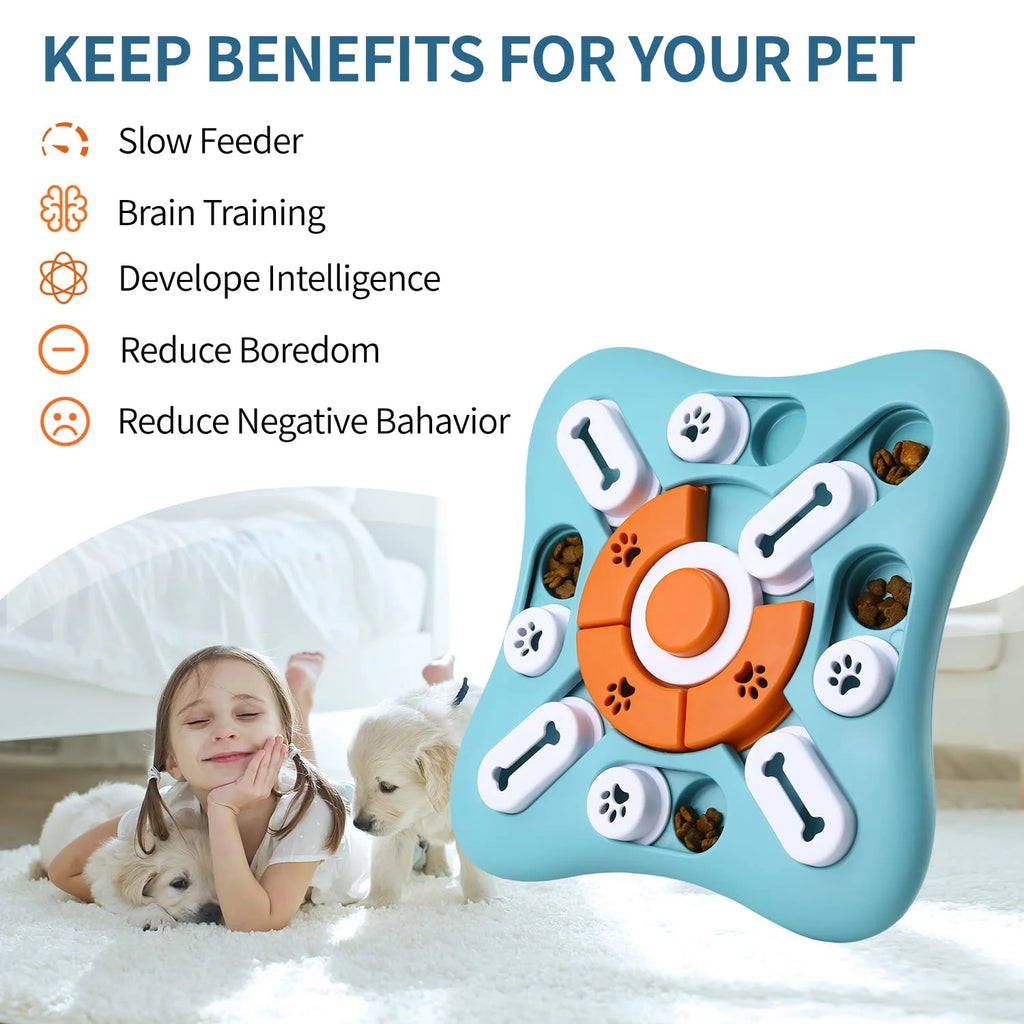 Interactive Dog Puzzle Toys - Treat Dispensing IQ Training & Brain Stimulation for Dogs and Cats - Perfect Gift for Puppies!