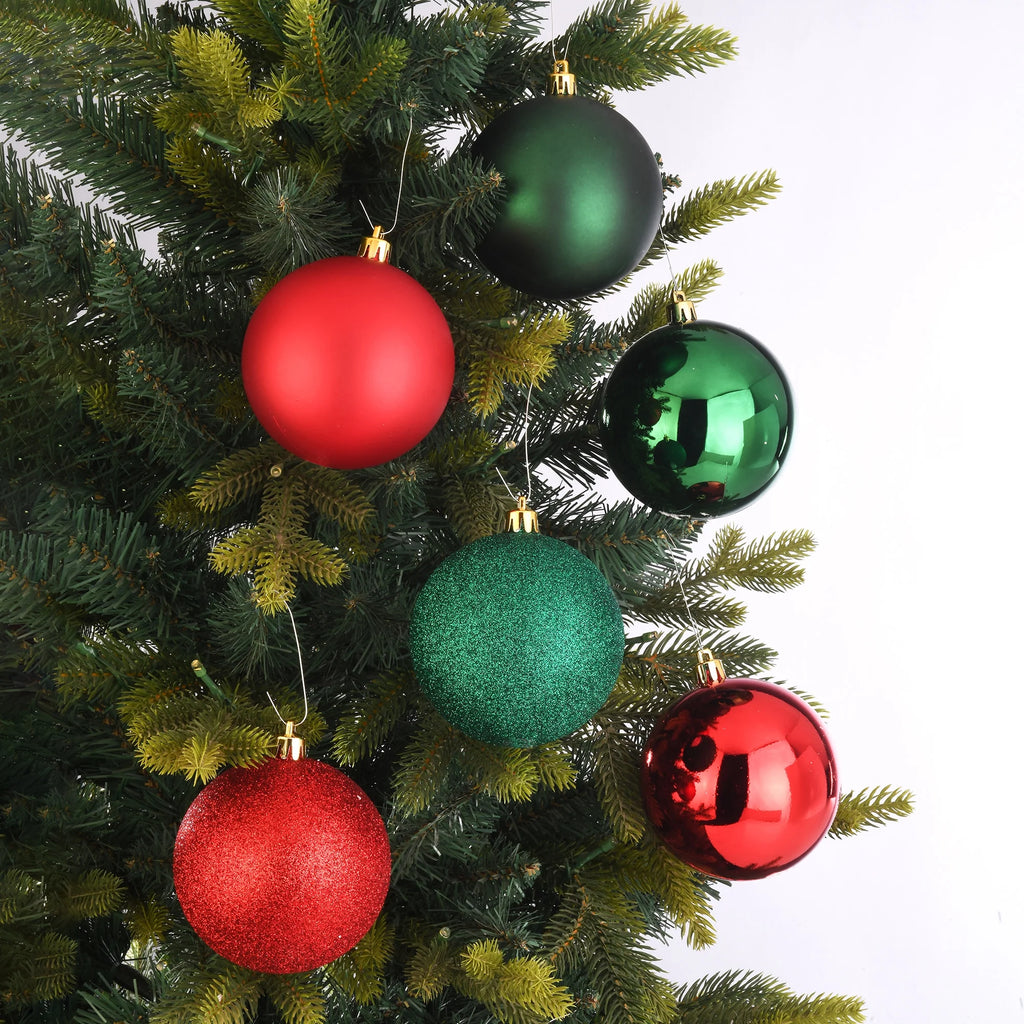 8-Count Red and Green Shatterproof Christmas Ornaments, 3.94 In, by