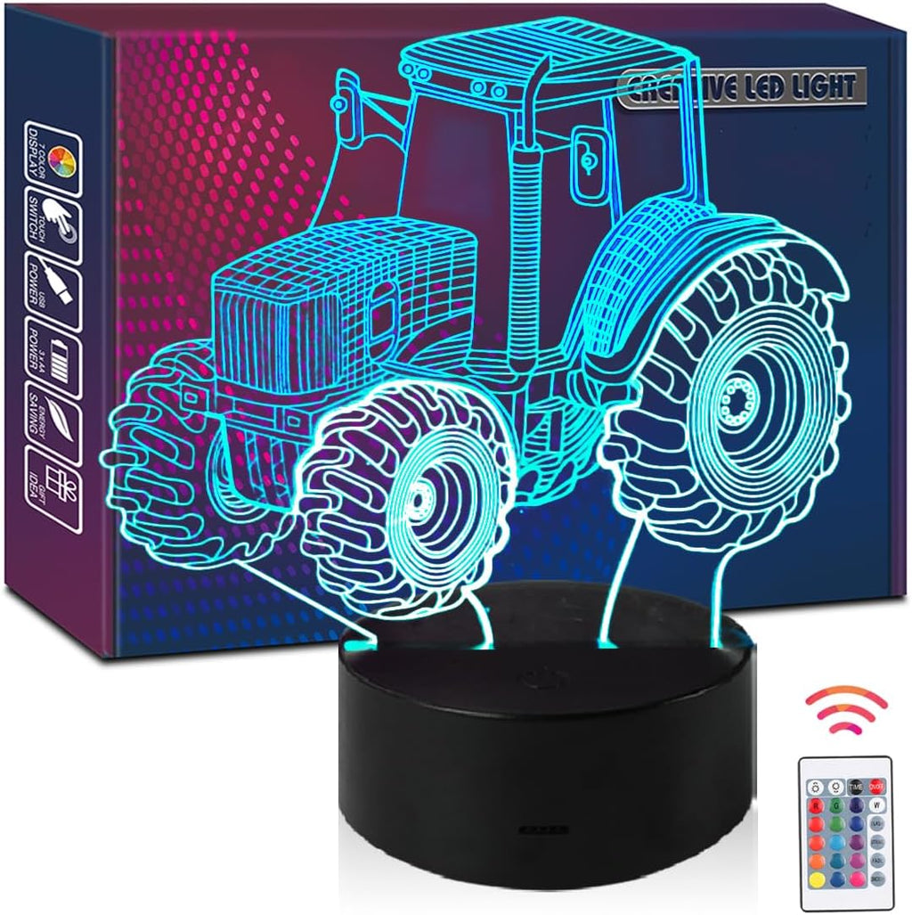 TRACTOR MIXED COLOR NIGHT LIGHT: 3D ILLUSION USB LAMP