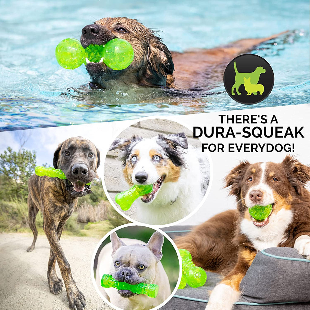 Durasqueak Floating Dog Ball Toy - Interactive Squeaky Fetch Toy, Perfect Alternative to Tennis Balls, 2.5 Inch Green