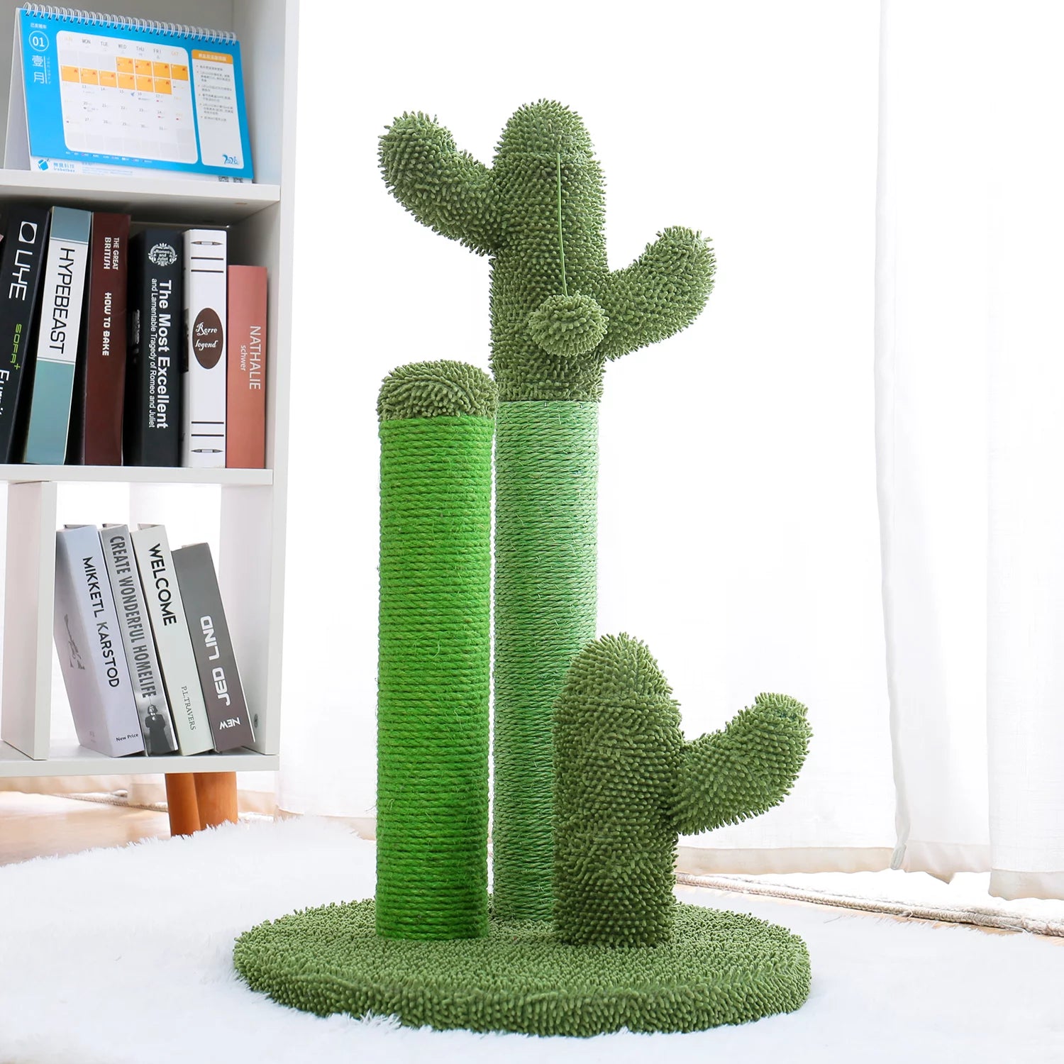 23" Green Cactus Cat Scratching Post - Durable Sisal Scratcher for Happy Cats!