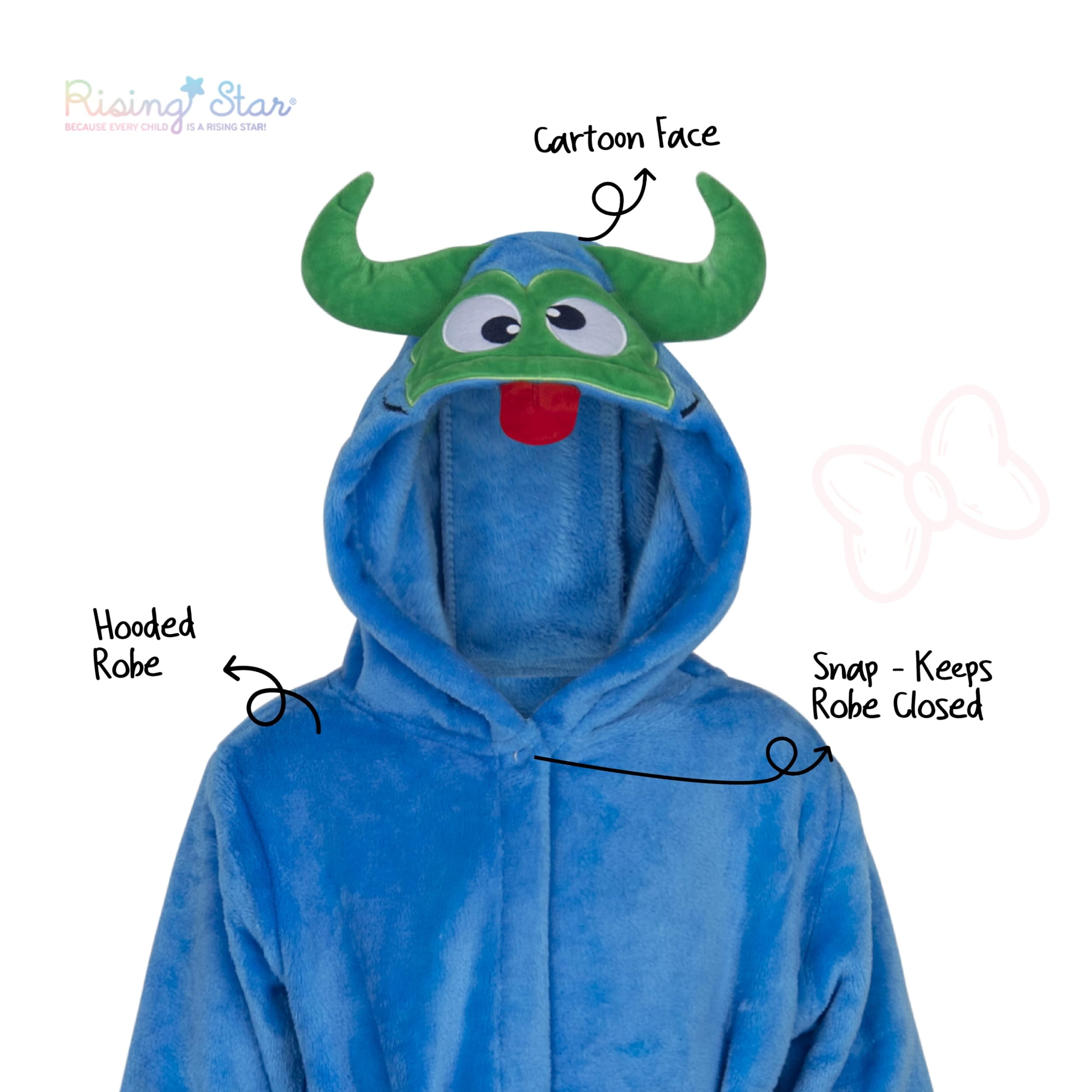 Adorable Monster Baby Boy Robe - Ultra-Soft Plush Bath Towel Spa Set with Washcloth for Boys 12-24 Months