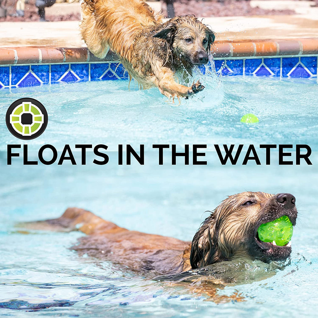 Durasqueak Floating Dog Ball Toy - Interactive Squeaky Fetch Toy, Perfect Alternative to Tennis Balls, 2.5 Inch Green