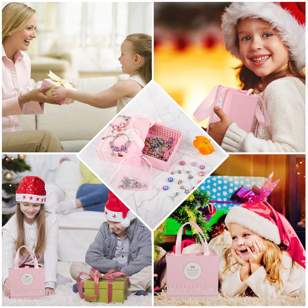 91-Piece DIY Charm Bracelet Making Kit for Kids - Includes Snake Chains & Jewelry Supplies - Perfect Arts and Crafts Gift for Girls Ages 6-12