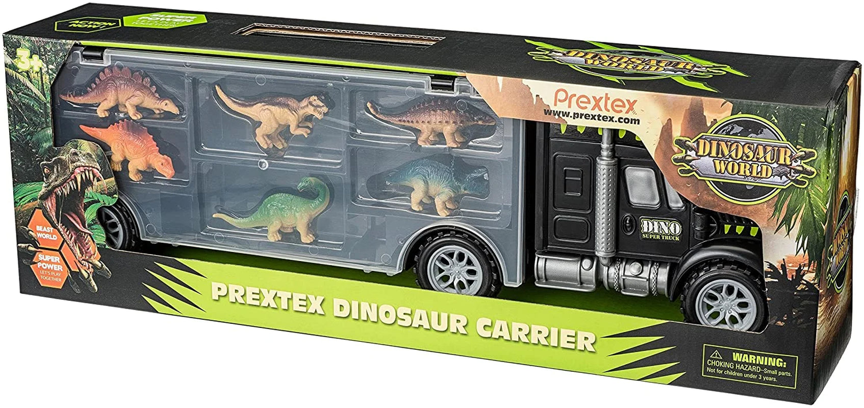 JURASSIC DINOSAUR TRACTOR TRAILER WITH 6 MINI DINOSAURS 